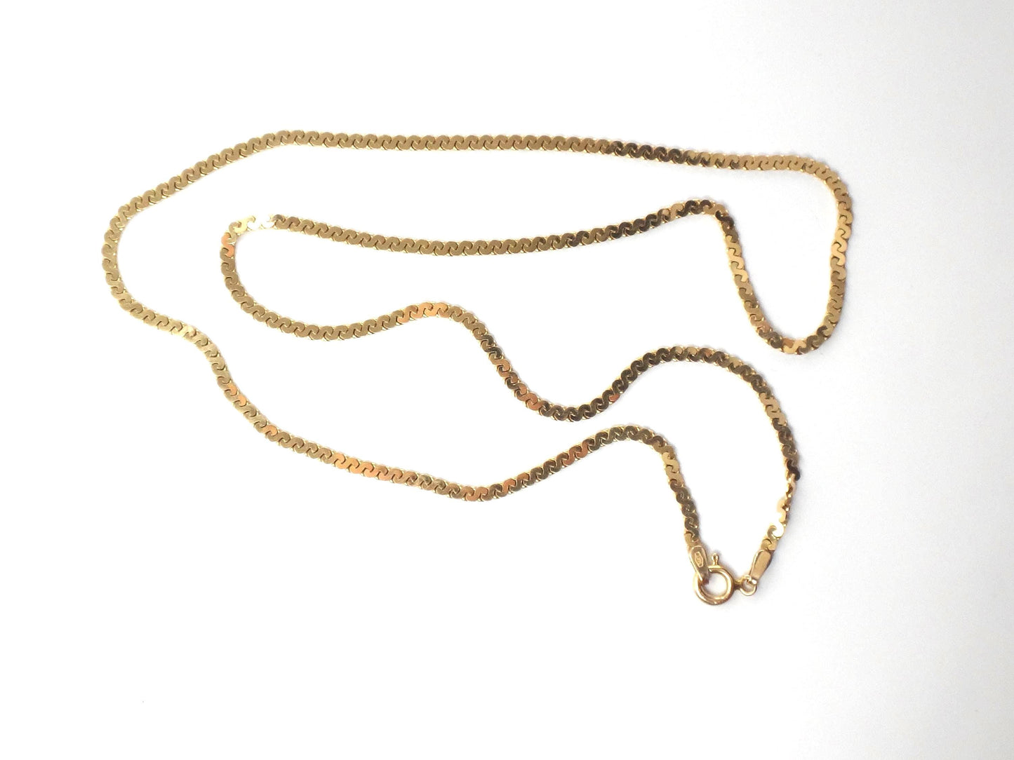Vintage 14k Yellow Gold S Chain Necklace - 19.75 inch, 3.5 MM