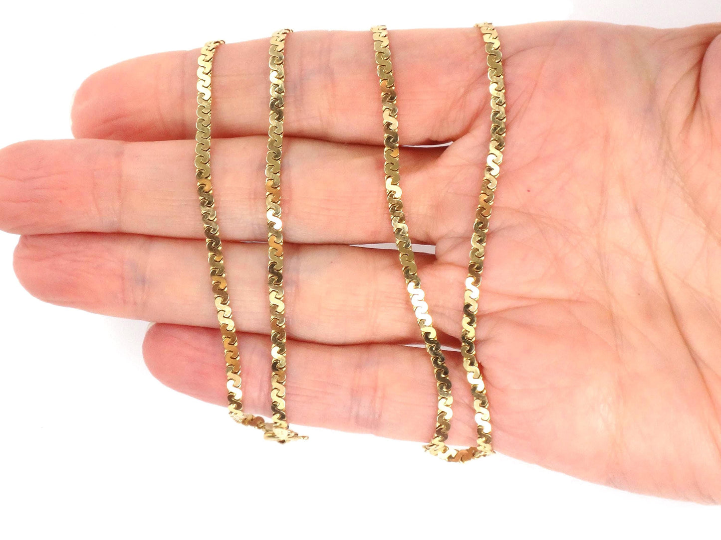 Vintage 14k Yellow Gold S Chain Necklace - 19.75 inch, 3.5 MM