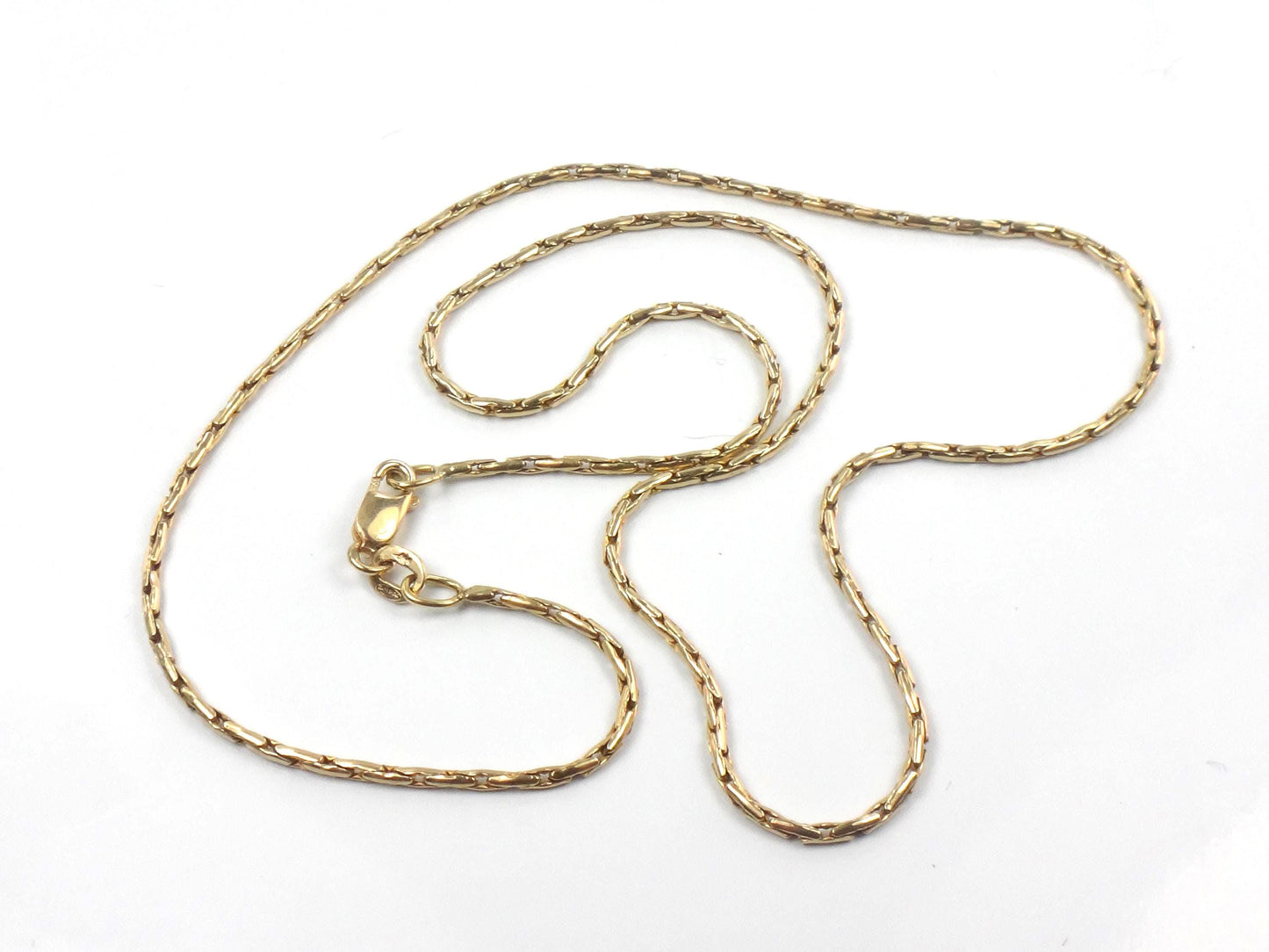 Vintage 14k Yellow Gold Fancy Link Pendant Chain - 17"