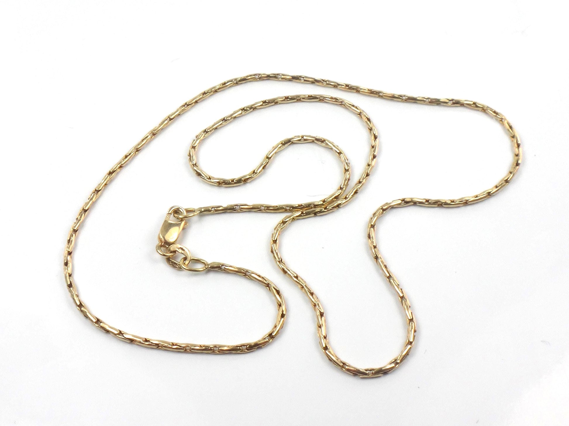 Vintage 14k Yellow Gold Fancy Link Pendant Chain - 17"