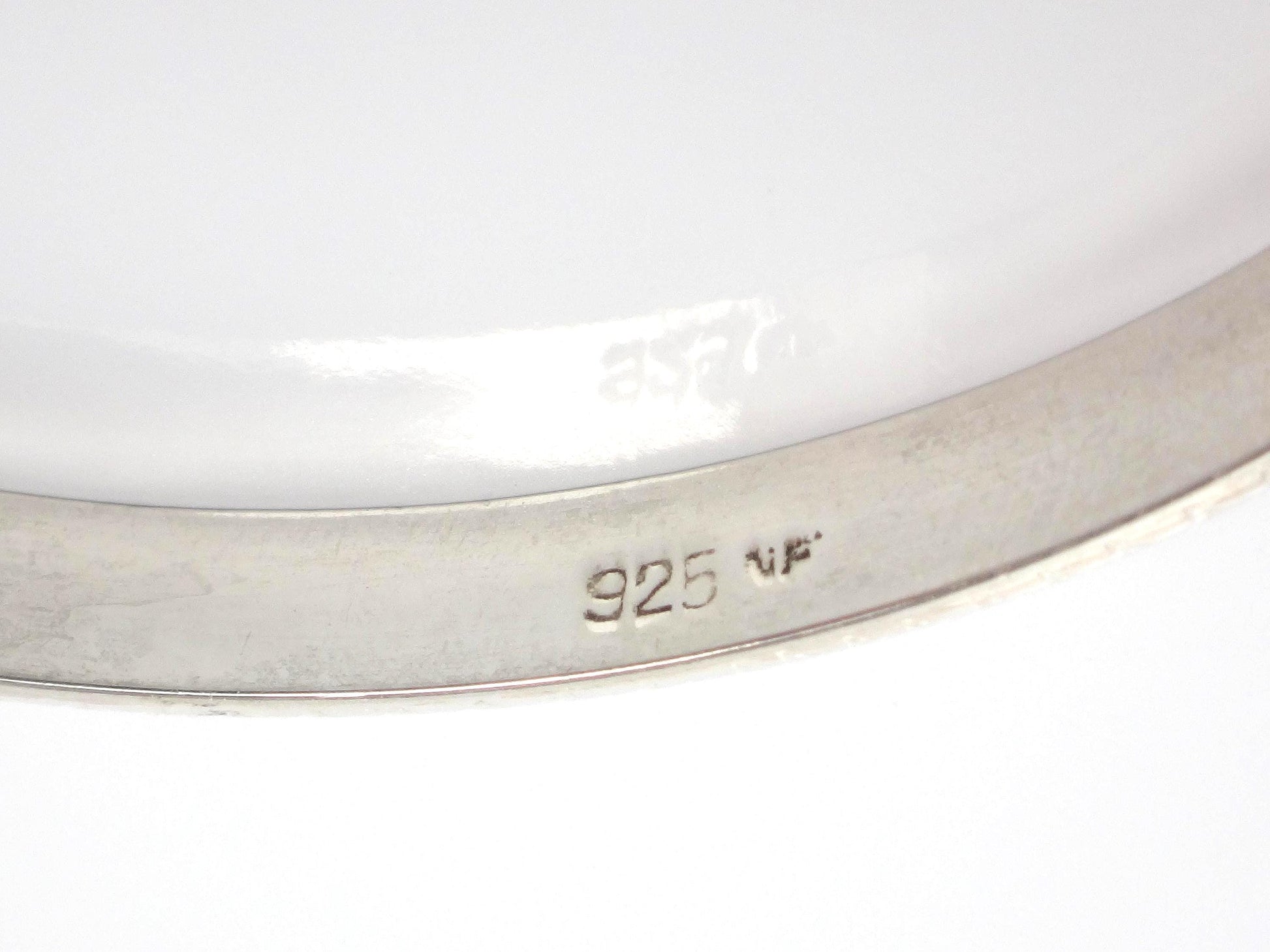 Vintage Thin Sterling Silver Bangle Bracelet with Engraving - Hinged Style