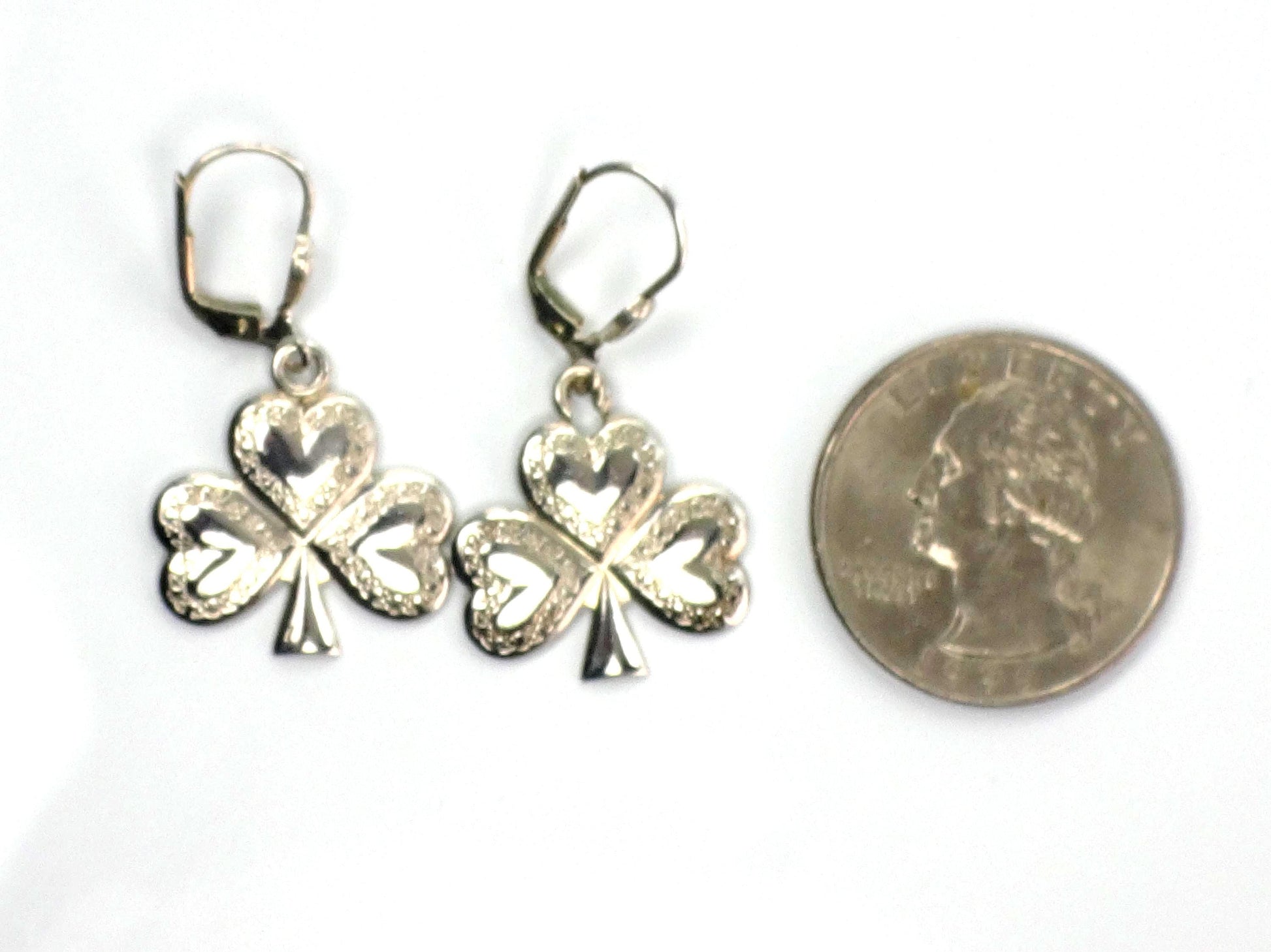 Vintage Sterling Silver Shamrock Earrings: Made in Ireland