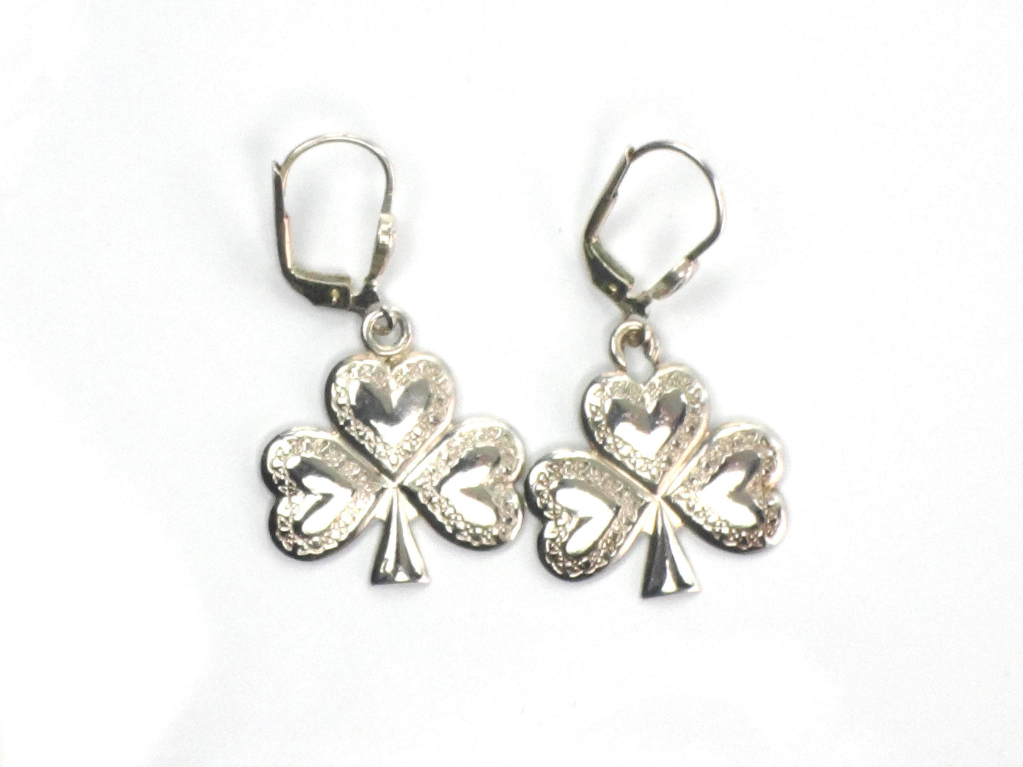 Vintage Sterling Silver Shamrock Earrings: Made in Ireland