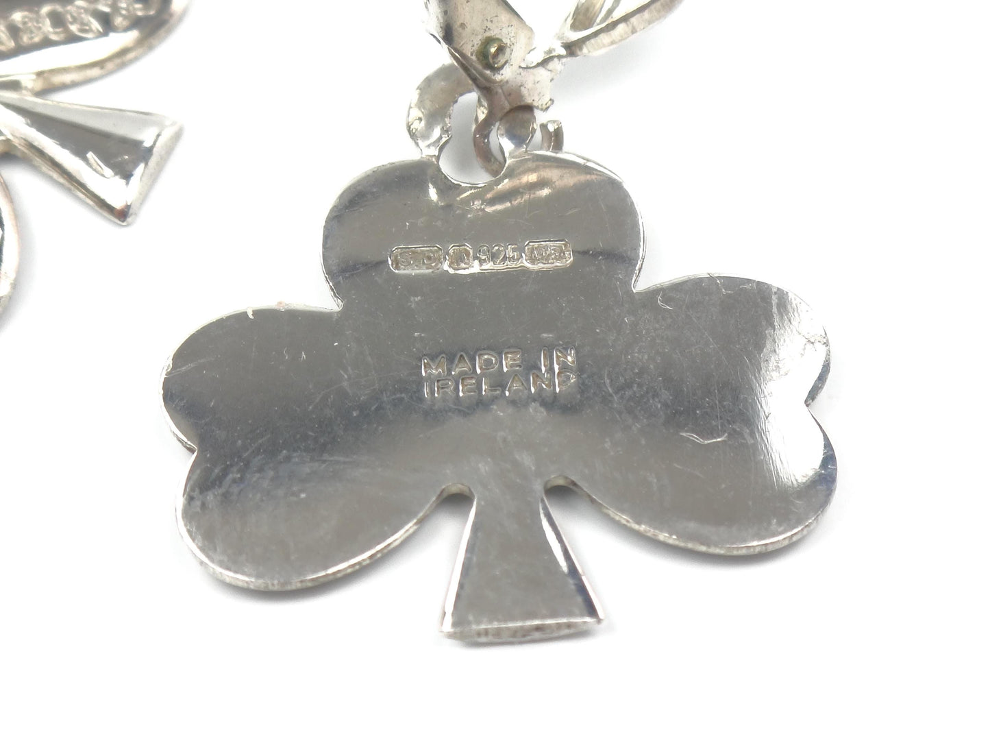 Vintage Sterling Silver Shamrock Earrings: Made in Ireland