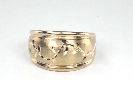 Vintage 10k Solid Gold Wide Michael Anthony Vine Ring Size 8.75