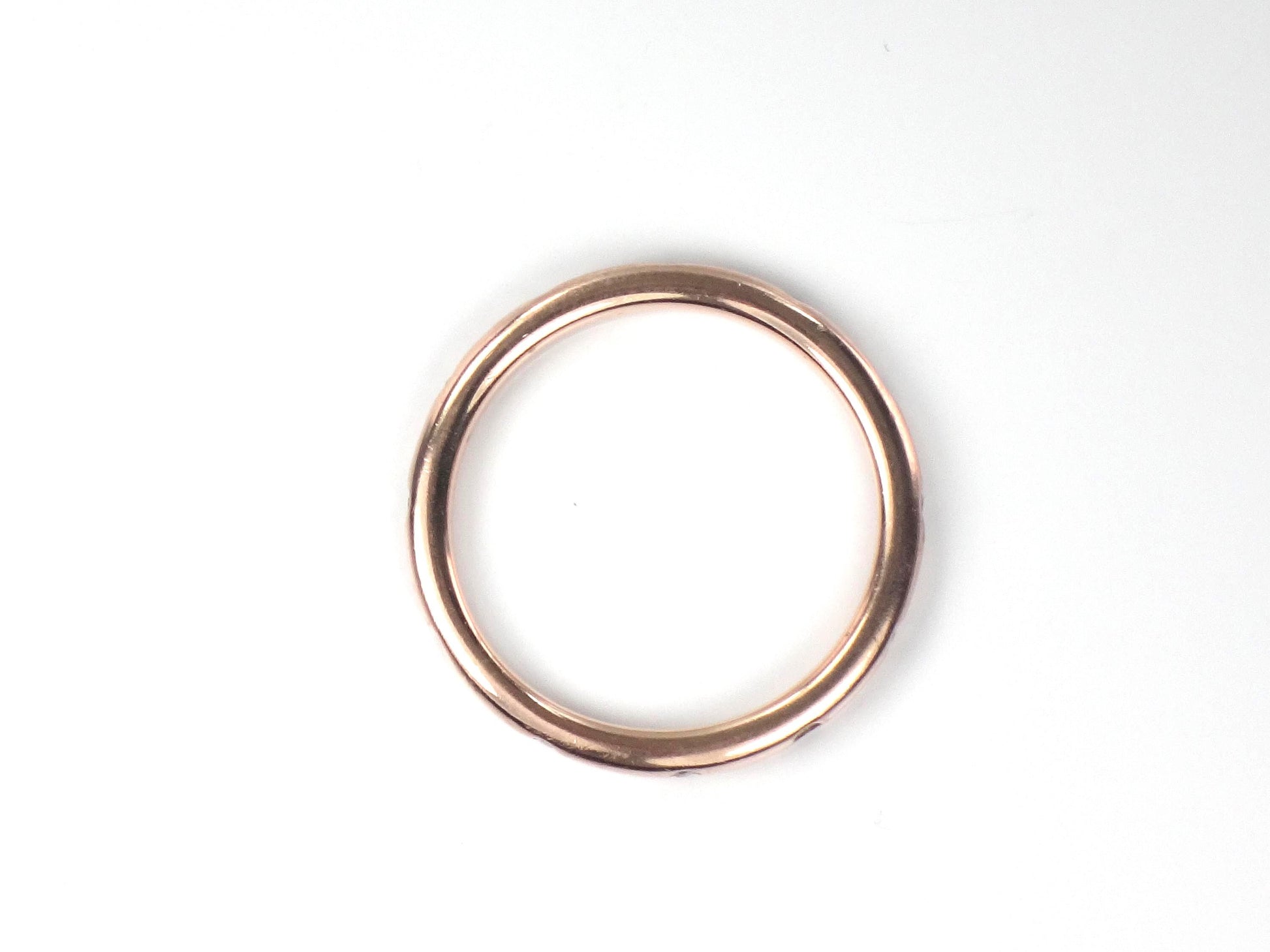 Vintage 14k Rose Gold Diamond Eternity Wedding Band, Size 7.75-BelmarJewelers