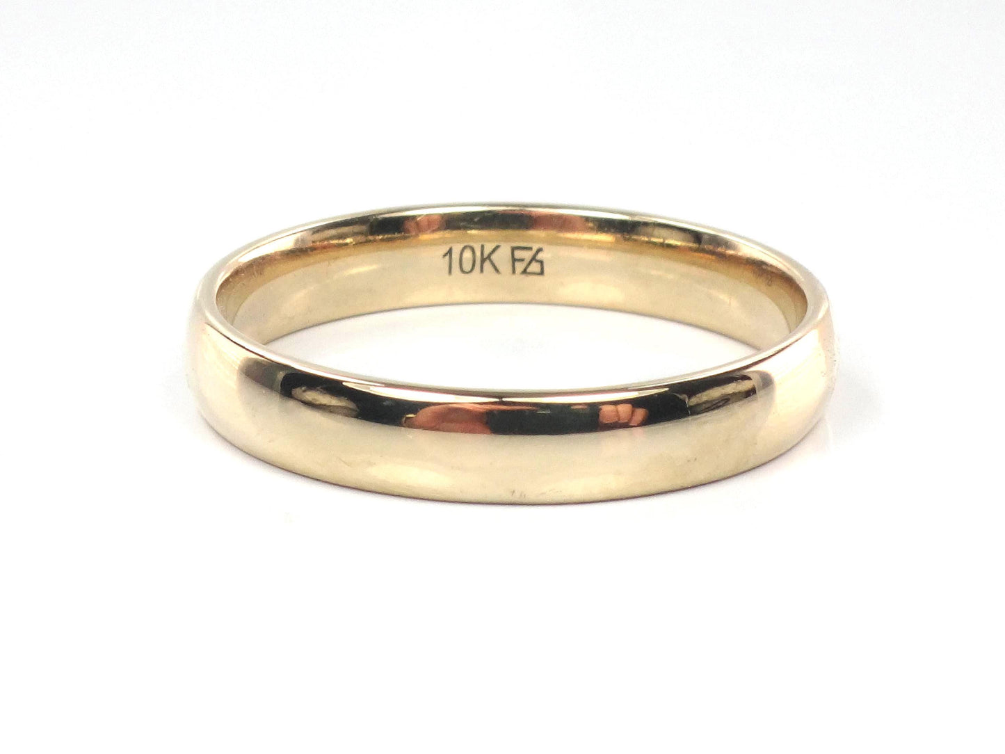 Vintage 10k Yellow Gold Wedding Band - Plain, 4 MM, Size 11