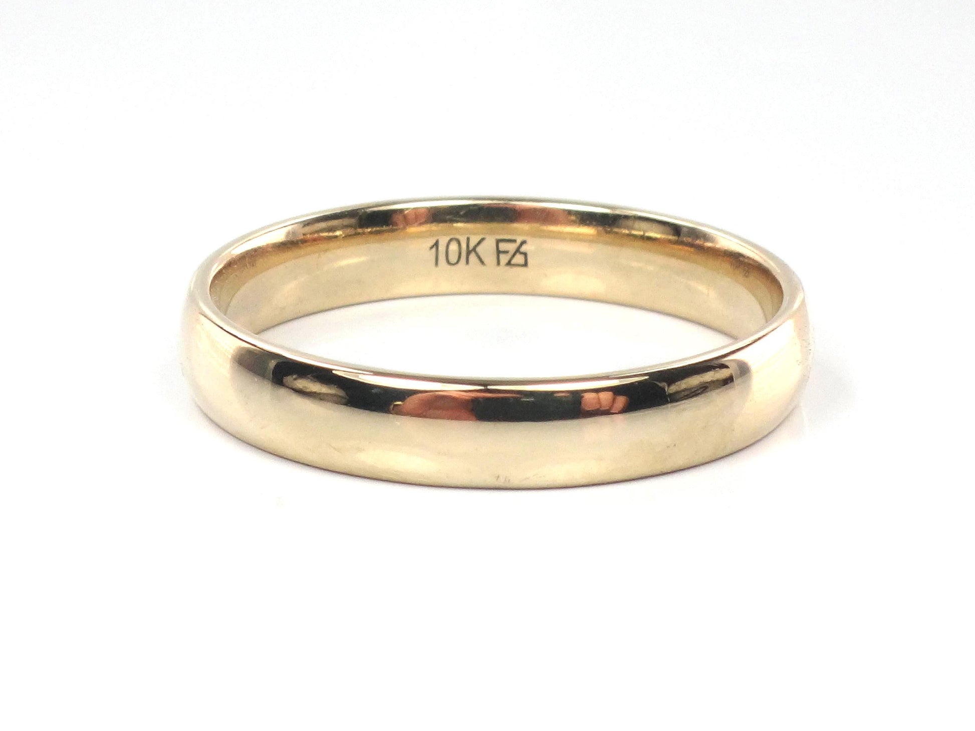 Vintage 10k Yellow Gold Wedding Band - Plain, 4 MM, Size 11