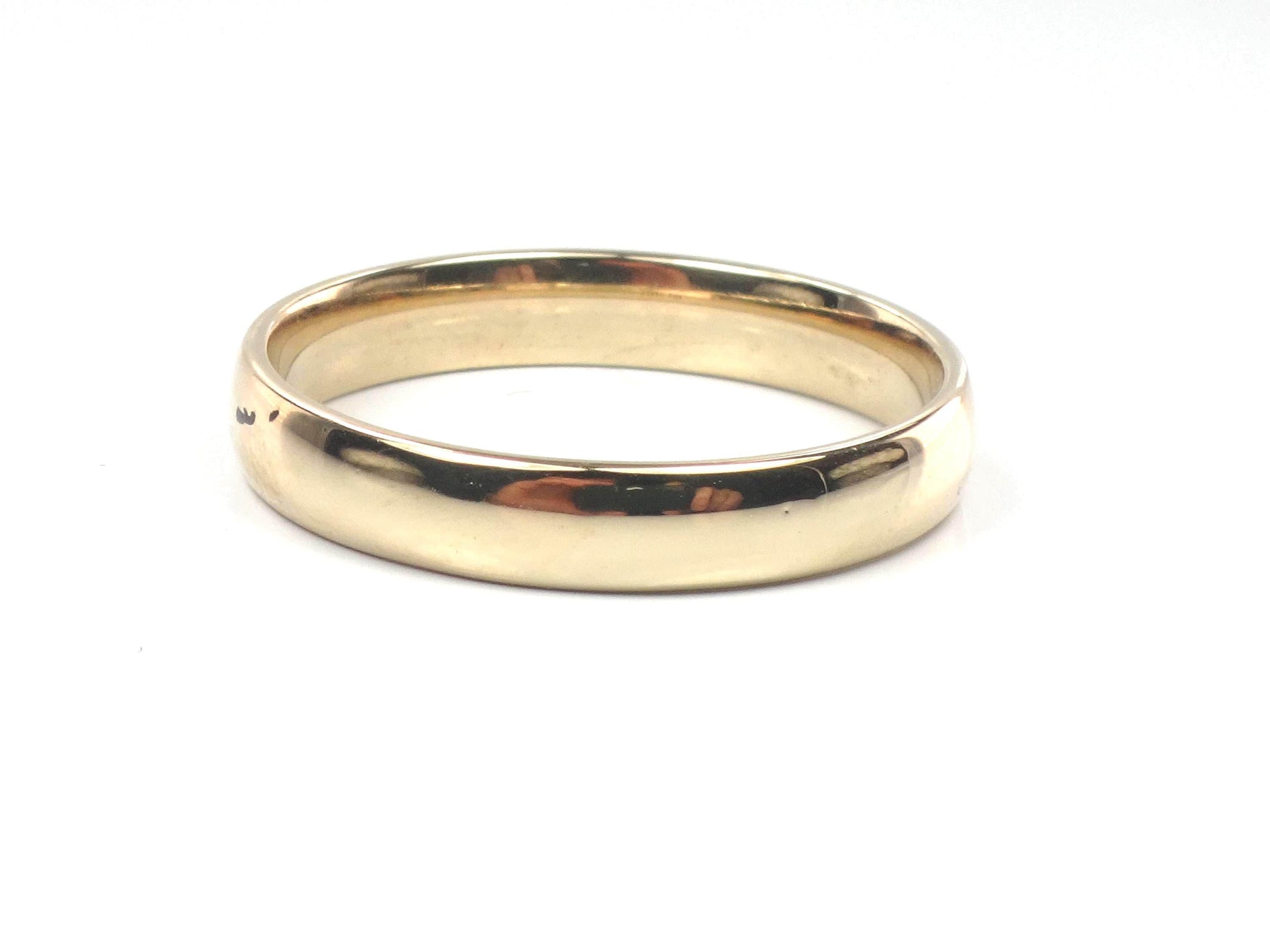 Vintage 10k Yellow Gold Wedding Band - Plain, 4 MM, Size 11