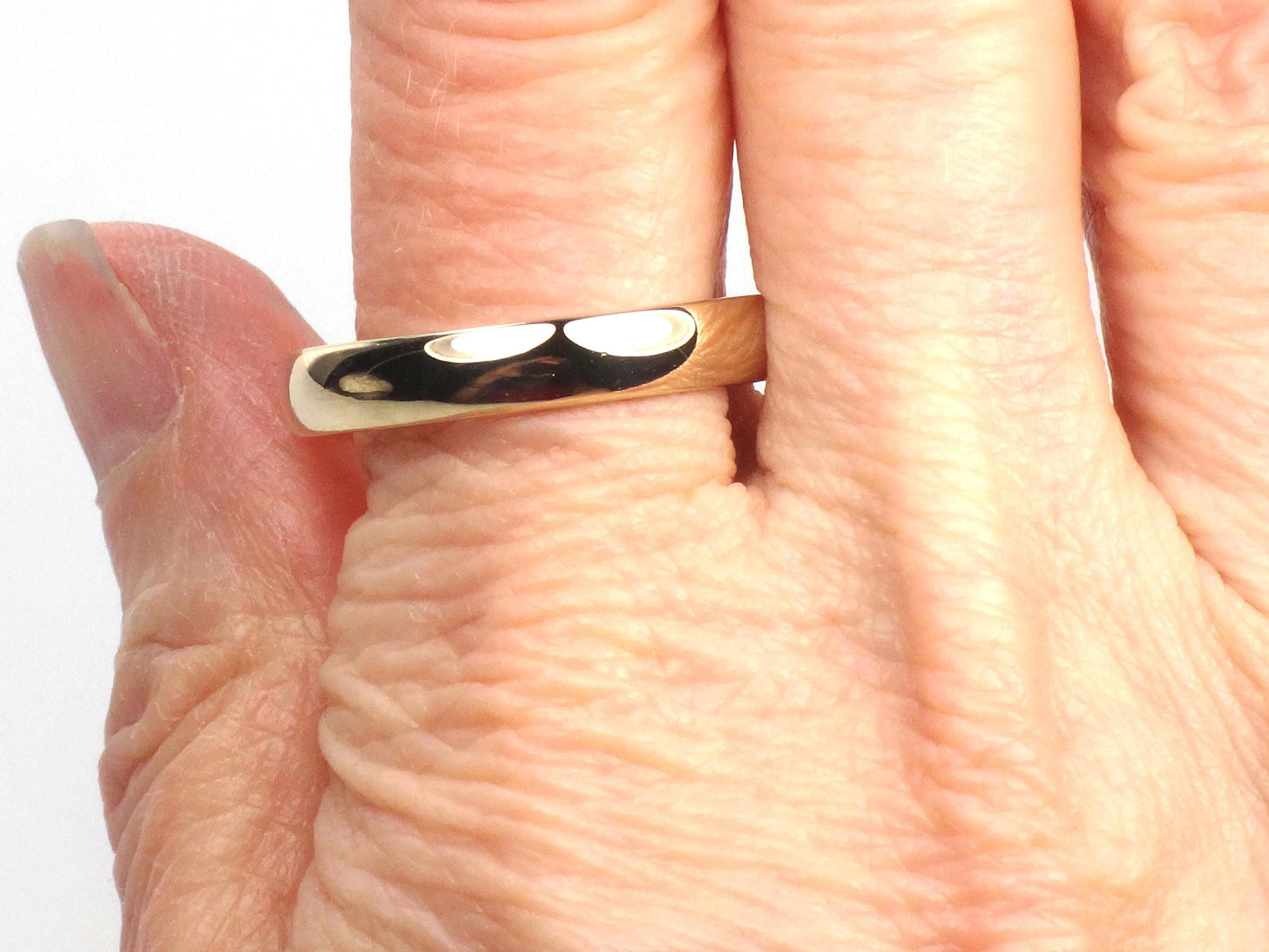 Vintage 10k Yellow Gold Wedding Band - Plain, 4 MM, Size 11