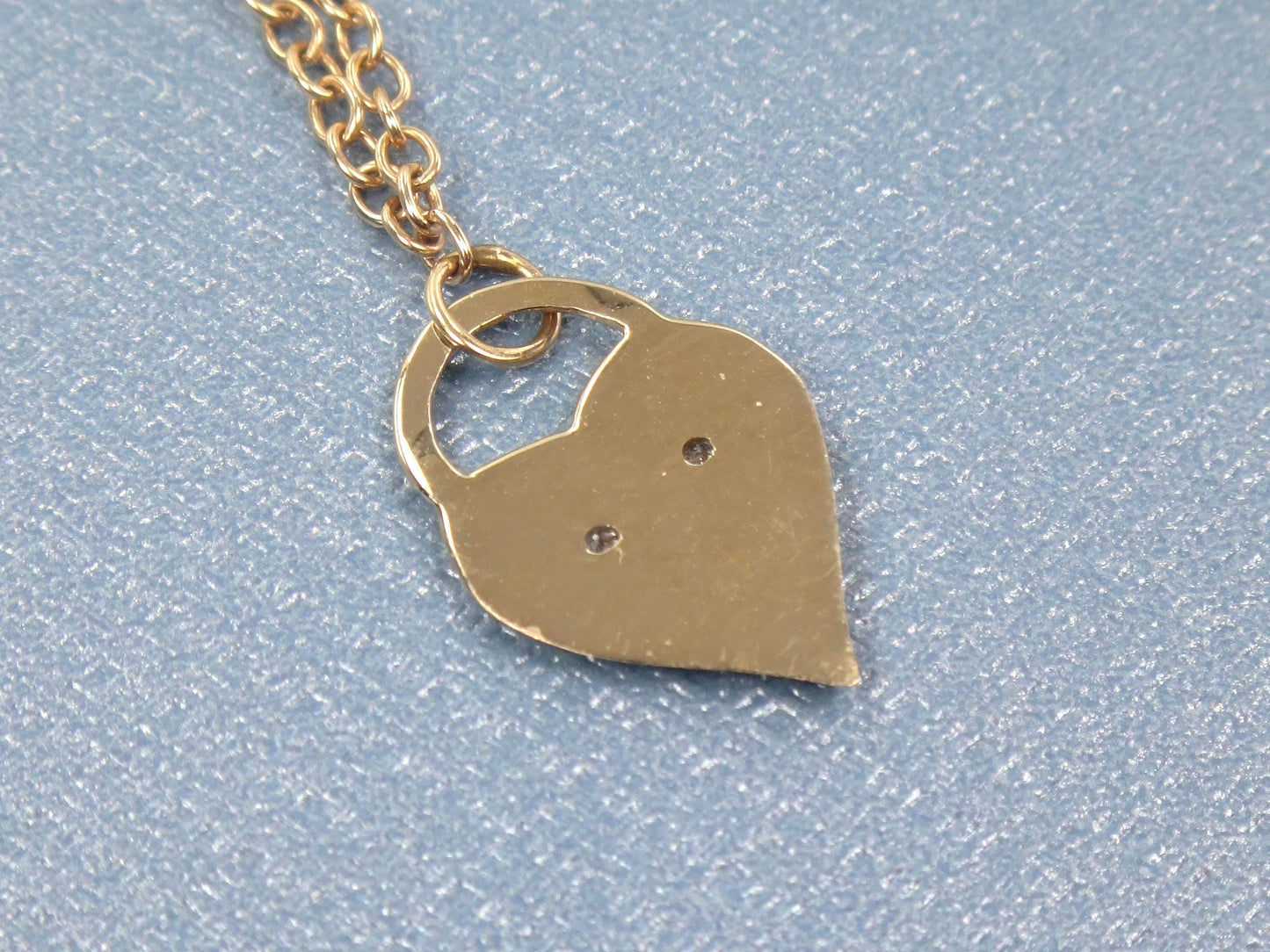 Vintage Dainty 14k Gold Diamond Heart Necklace 16"