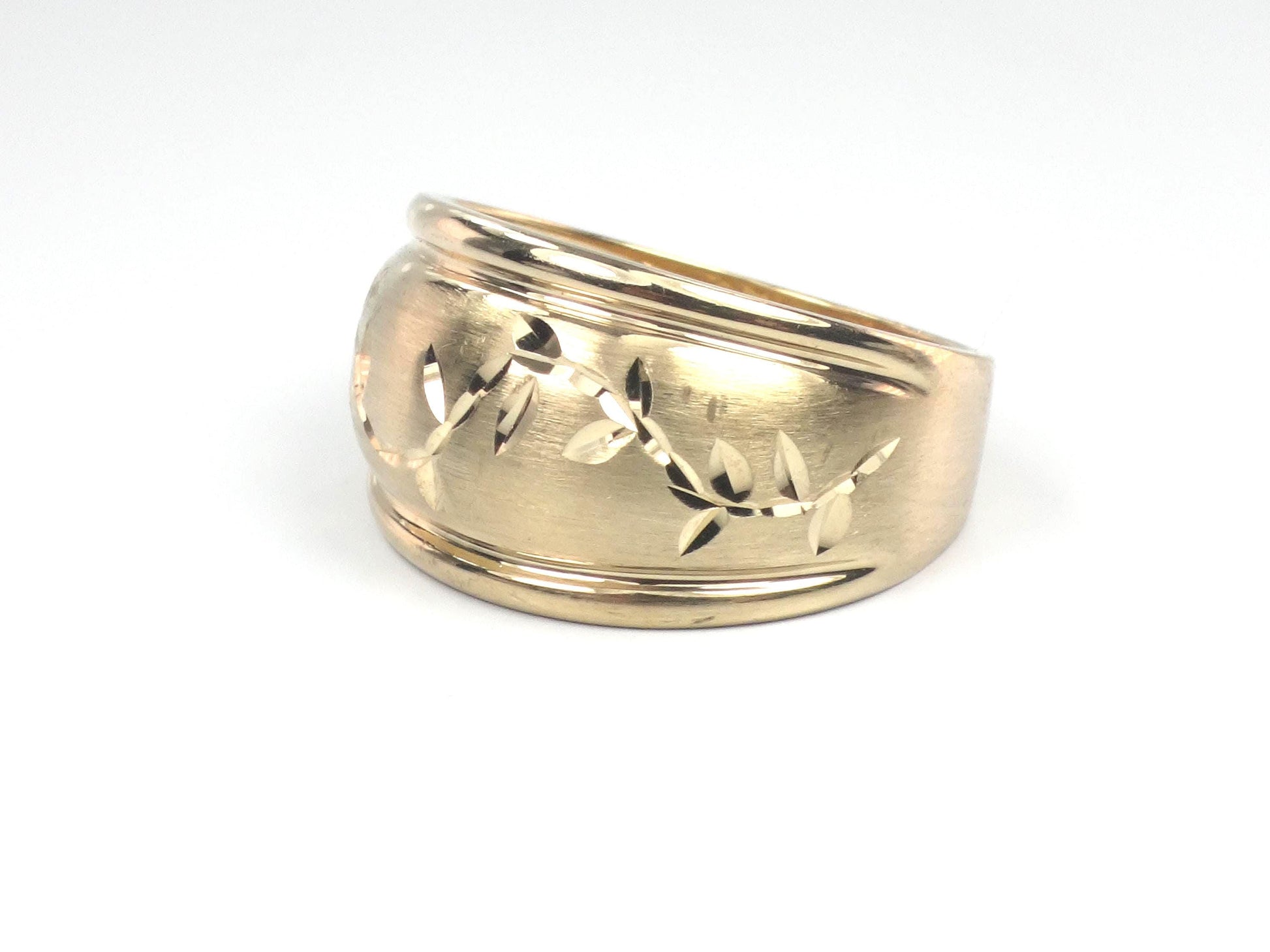 Vintage 10k Solid Gold Wide Michael Anthony Vine Ring Size 8.75