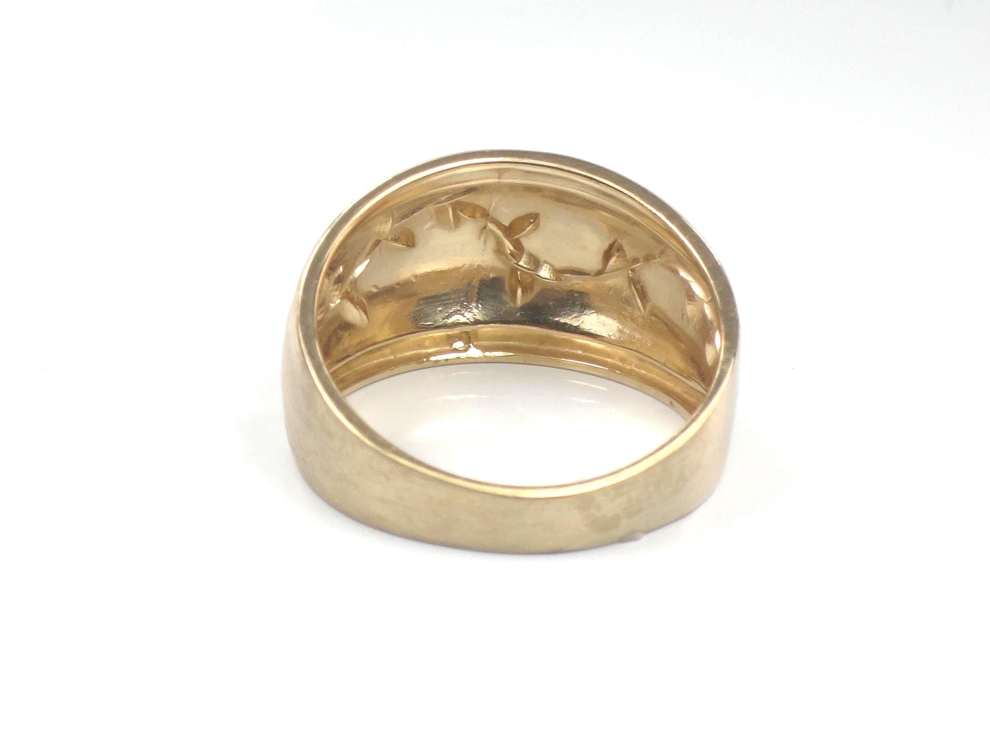 Vintage 10k Solid Gold Wide Michael Anthony Vine Ring Size 8.75