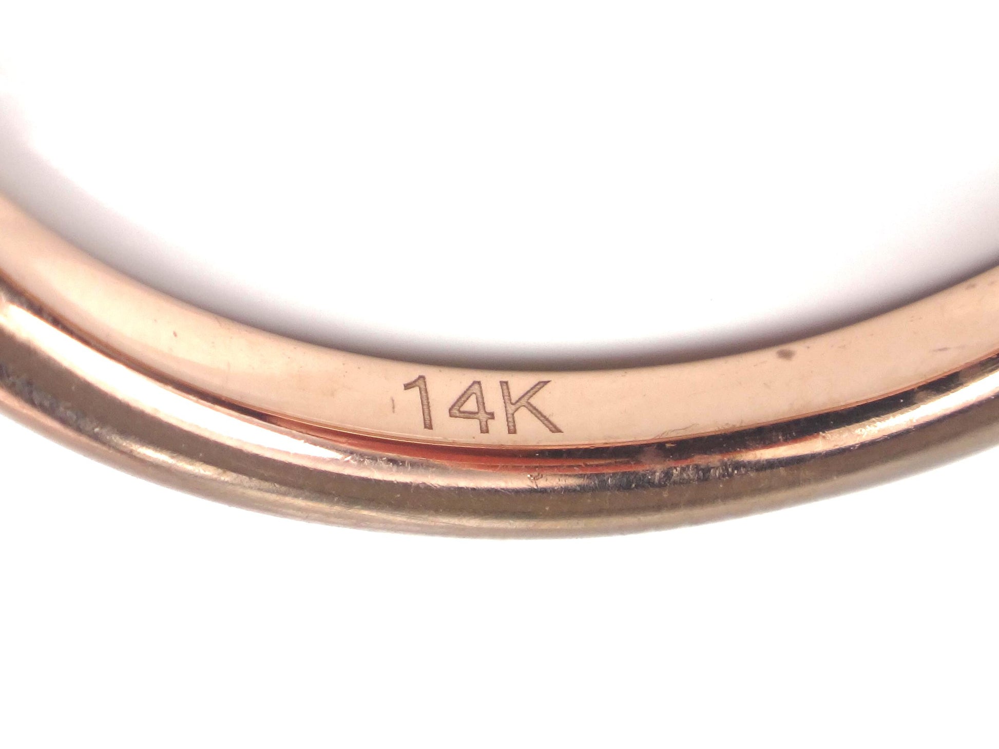 Vintage 14k Rose Gold Diamond Eternity Wedding Band, Size 7.75-BelmarJewelers