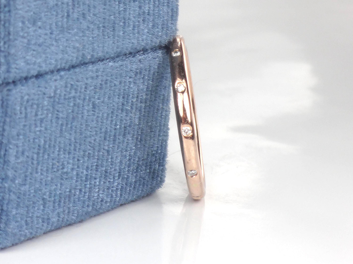 Vintage 14k Rose Gold Diamond Eternity Wedding Band, Size 7.75-BelmarJewelers