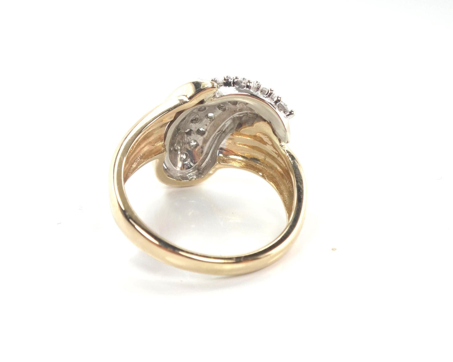 Vintage 14k Yellow Gold Diamond Pave Cluster Ring: 1980s 1.0 CT TDW-BelmarJewelers