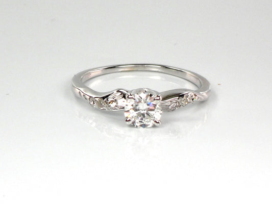 Vintage 14k White Gold Diamond Engagement Ring: 0.55 Carat, 1960s Size 6.75-BelmarJewelers