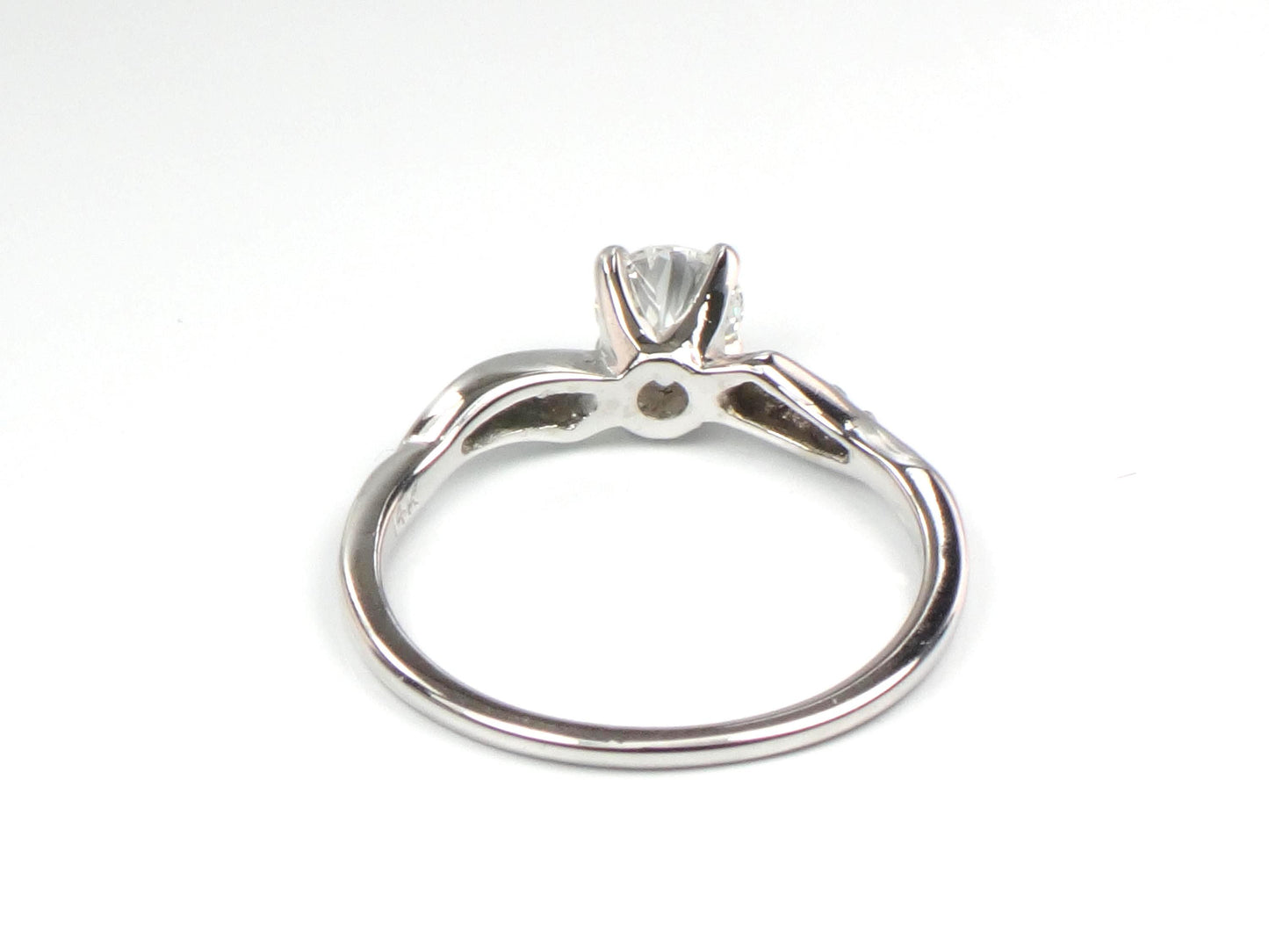 Vintage 14k White Gold Diamond Engagement Ring: 0.55 Carat, 1960s Size 6.75-BelmarJewelers