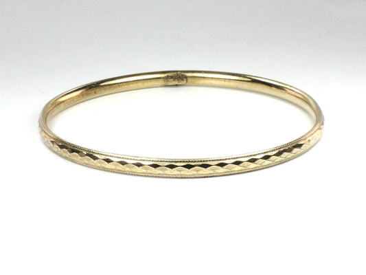 Vintage 12k Gold Filled Bangle Bracelet: Harry S Bick-BelmarJewelers