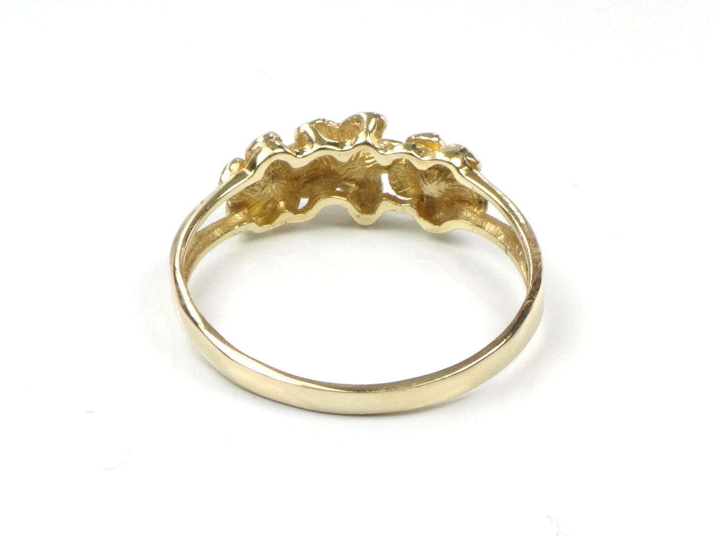 Vintage 14k Yellow Gold Plumeria Flower Ring: Size 7.25-BelmarJewelers