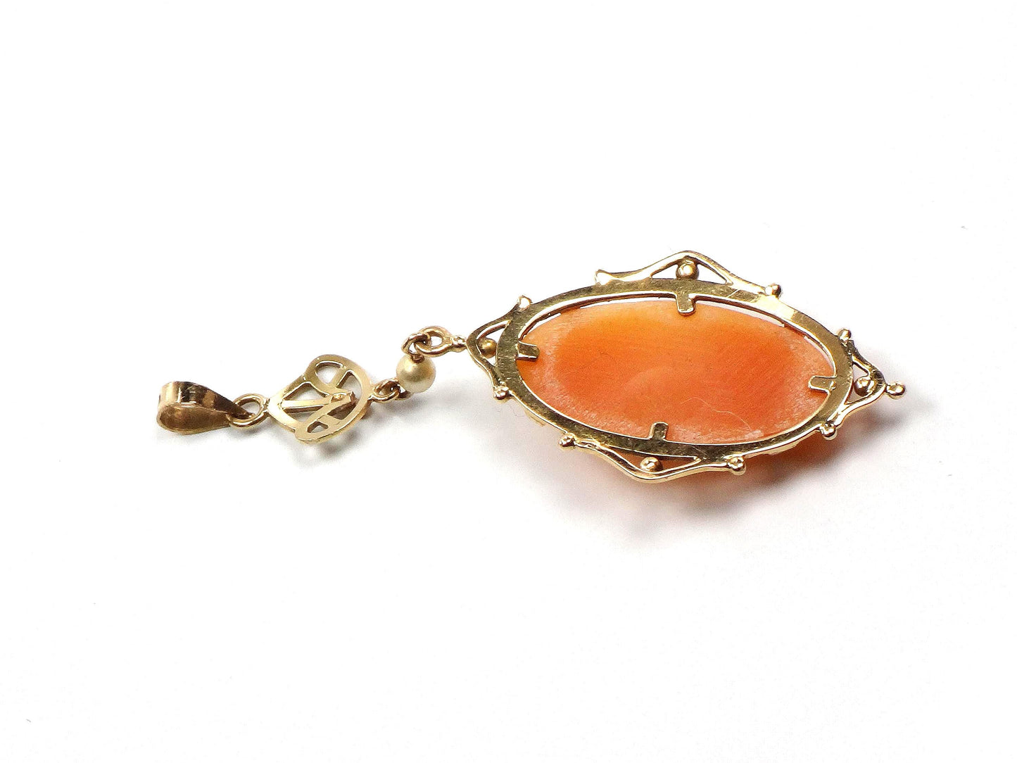 Vintage 14k Gold Cameo Lavalier Pendant-BelmarJewelers