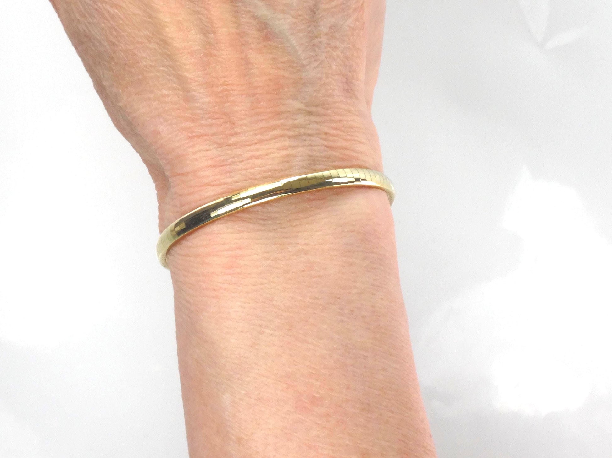 Vintage 14k Yellow Gold Omega Bracelet, 7 3/16"-BelmarJewelers