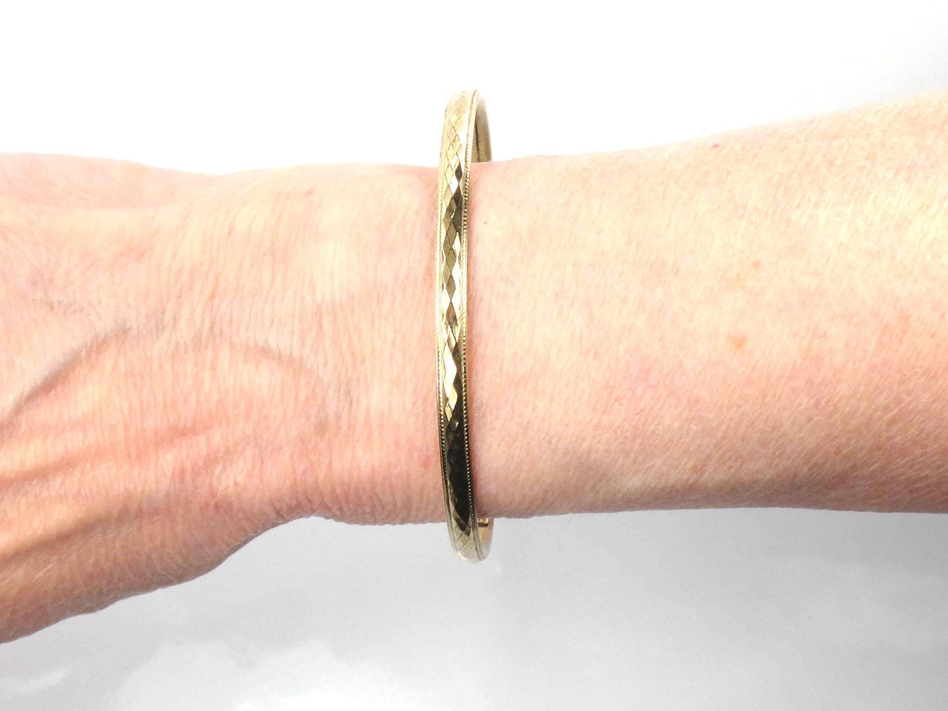 Vintage 12k Gold Filled Bangle Bracelet: Harry S Bick-BelmarJewelers