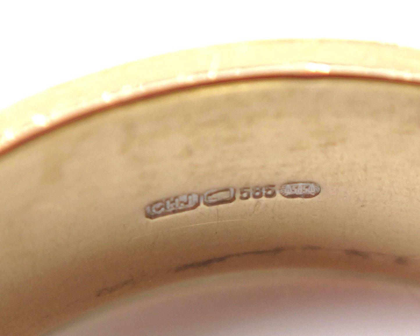 Vintage 14k Gold Claddagh Wedding Band: Made in Ireland, Irish Hallmarks, Size 10.75-BelmarJewelers