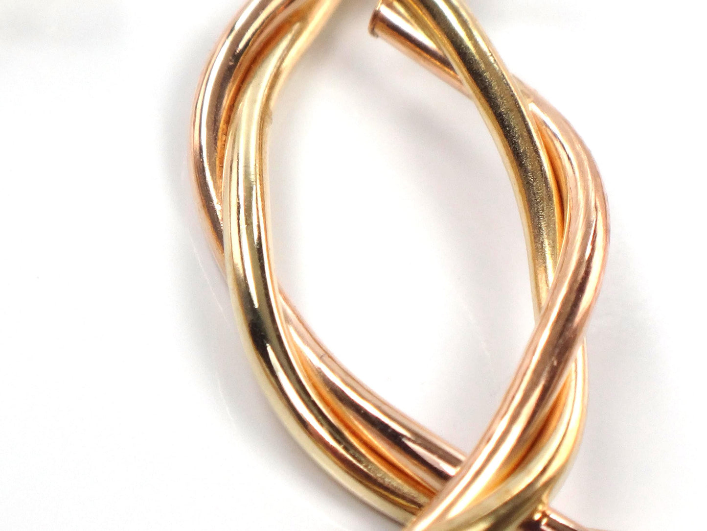 Vintage 10k Gold Twisted Circle Hoop Earrings: 1"-BelmarJewelers