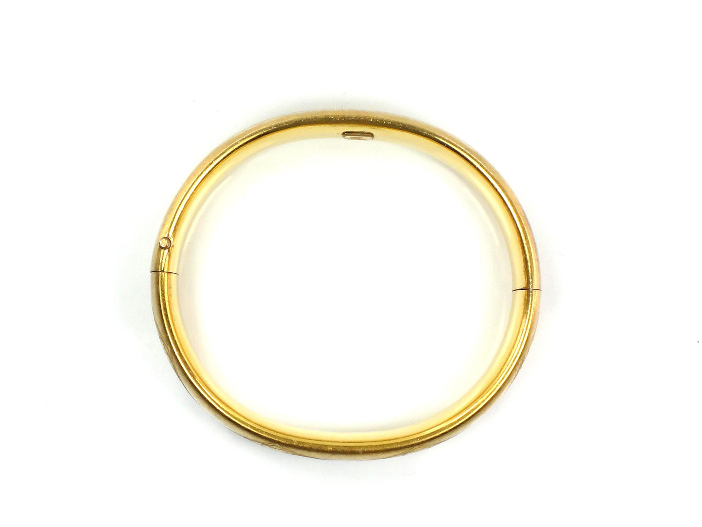 Vintage Rine 12k Gold Filled Engraved Floral Hinged Bangle Bracelet-BelmarJewelers