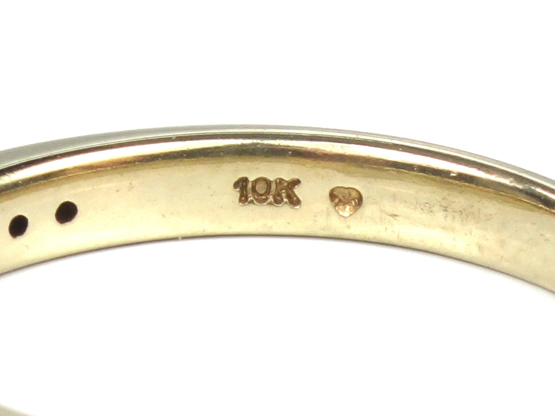 Vintage Thin 10k Yellow Gold Diamond Wedding Band, Size 6.75-BelmarJewelers