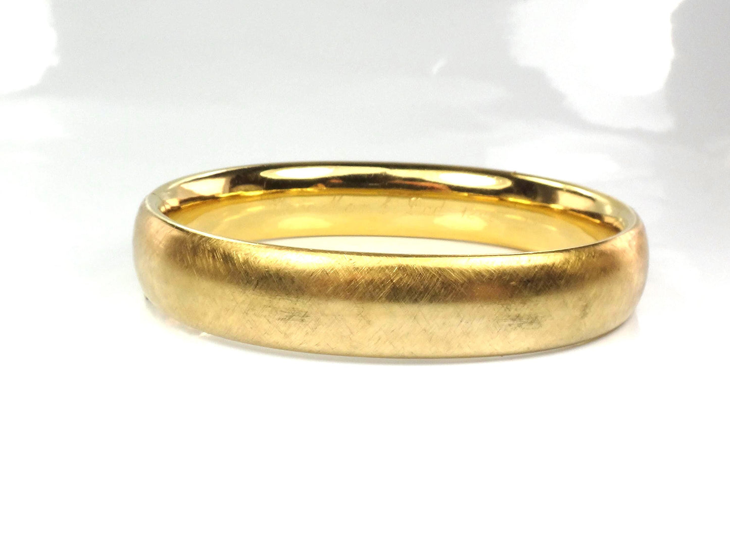 Vintage Rine 12k Gold Filled Engraved Floral Hinged Bangle Bracelet-BelmarJewelers