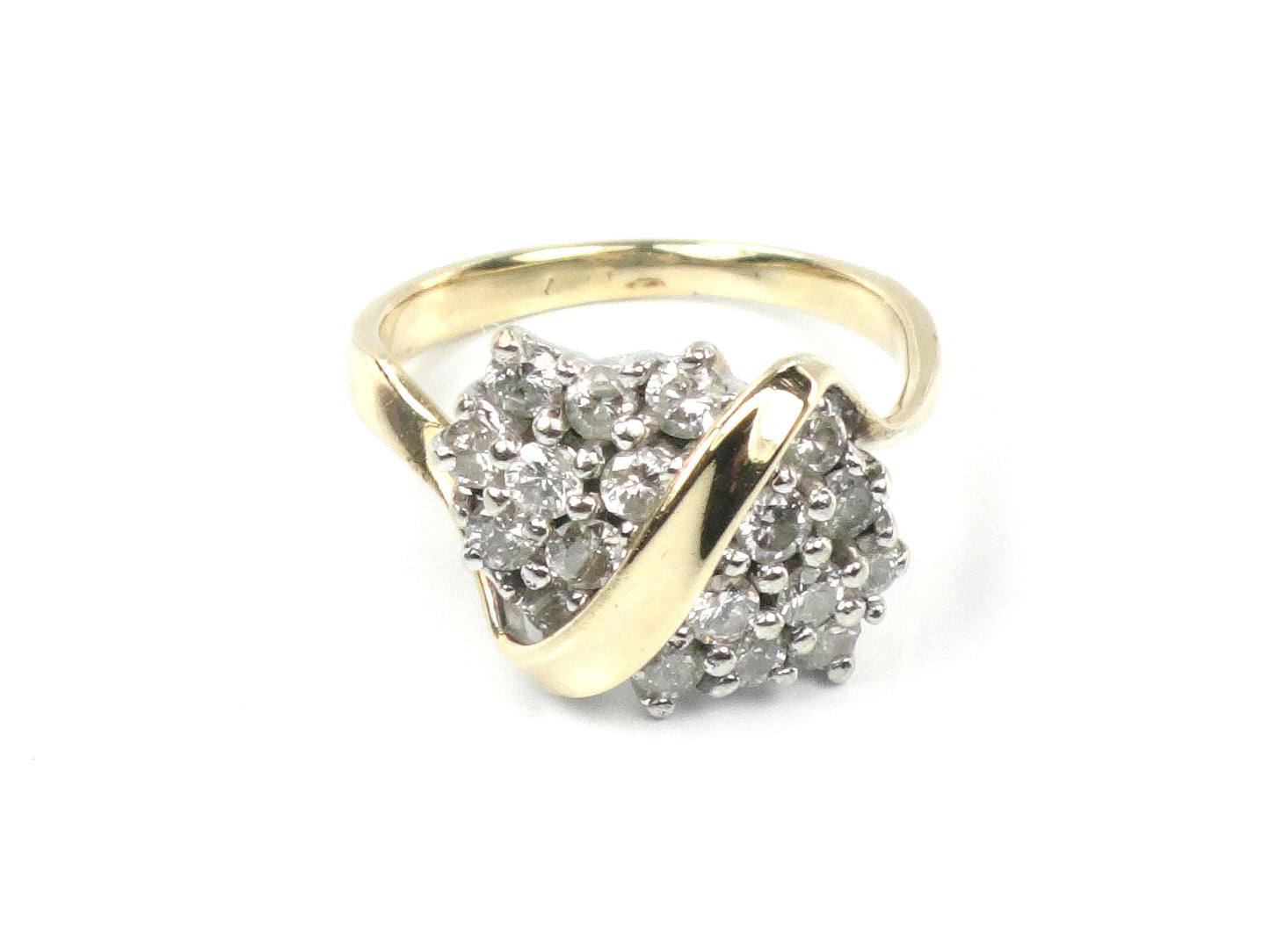 Vintage 14k Gold Diamond Cluster Pinky Ring Size 2.5-BelmarJewelers