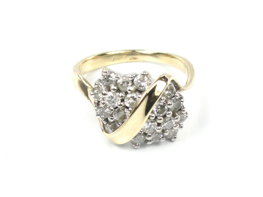 Vintage 14k Gold Diamond Cluster Pinky Ring Size 2.5-BelmarJewelers