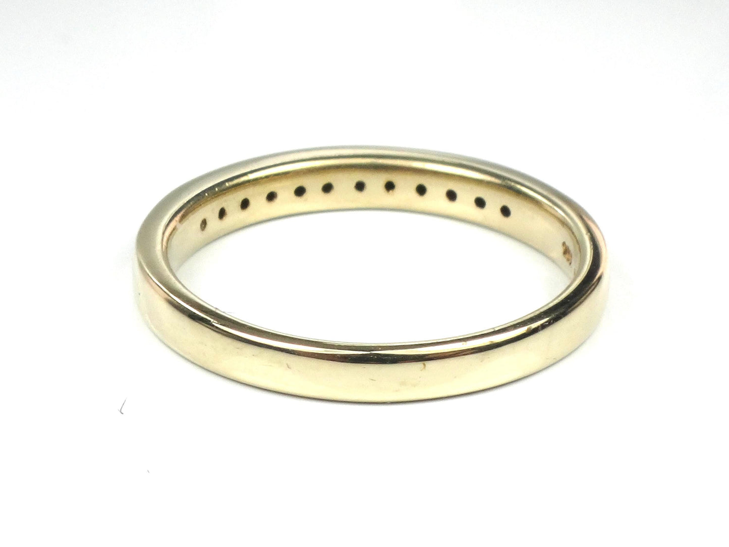 Vintage Thin 10k Yellow Gold Diamond Wedding Band, Size 6.75-BelmarJewelers