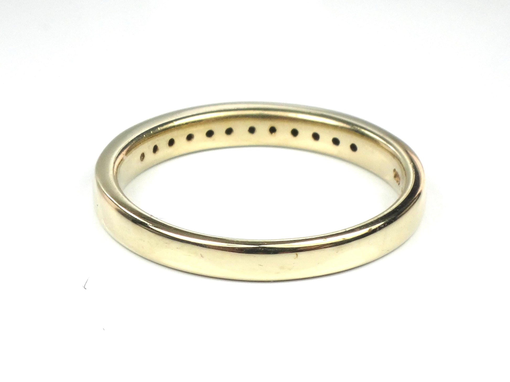 Vintage Thin 10k Yellow Gold Diamond Wedding Band, Size 6.75-BelmarJewelers