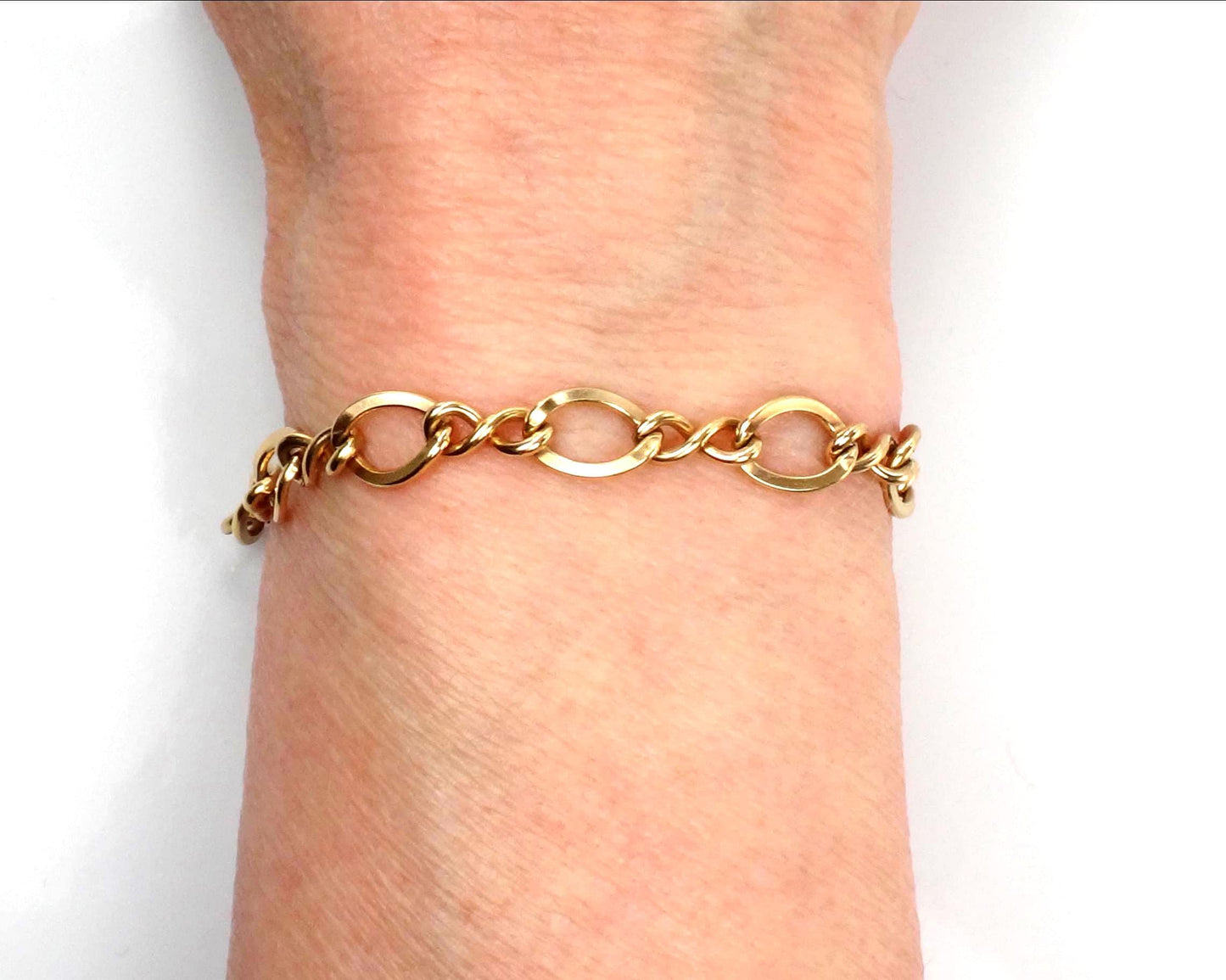 Vintage 12k Gold Filled Link Bracelet 7 5/8"-BelmarJewelers