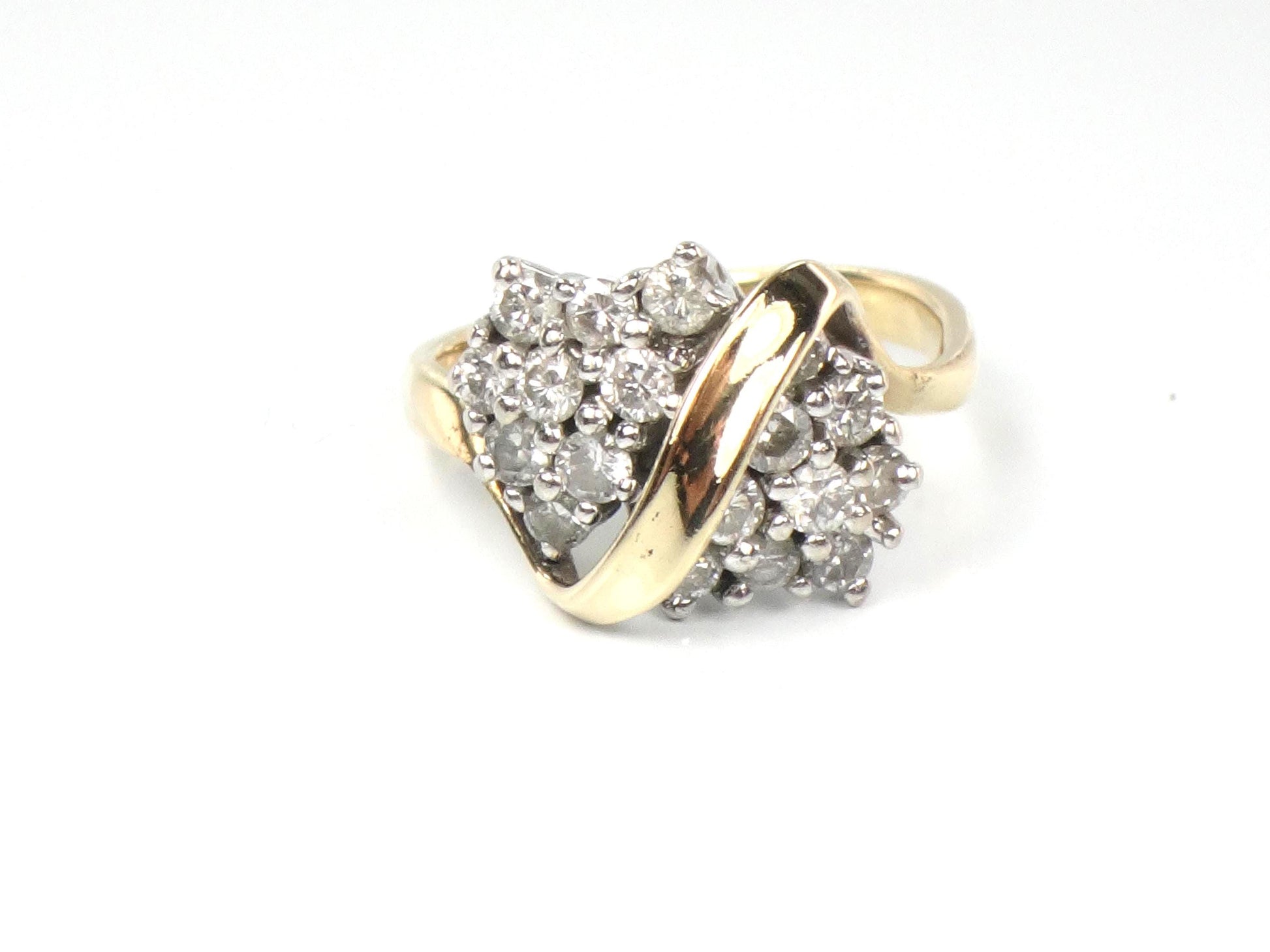Vintage 14k Gold Diamond Cluster Pinky Ring Size 2.5-BelmarJewelers