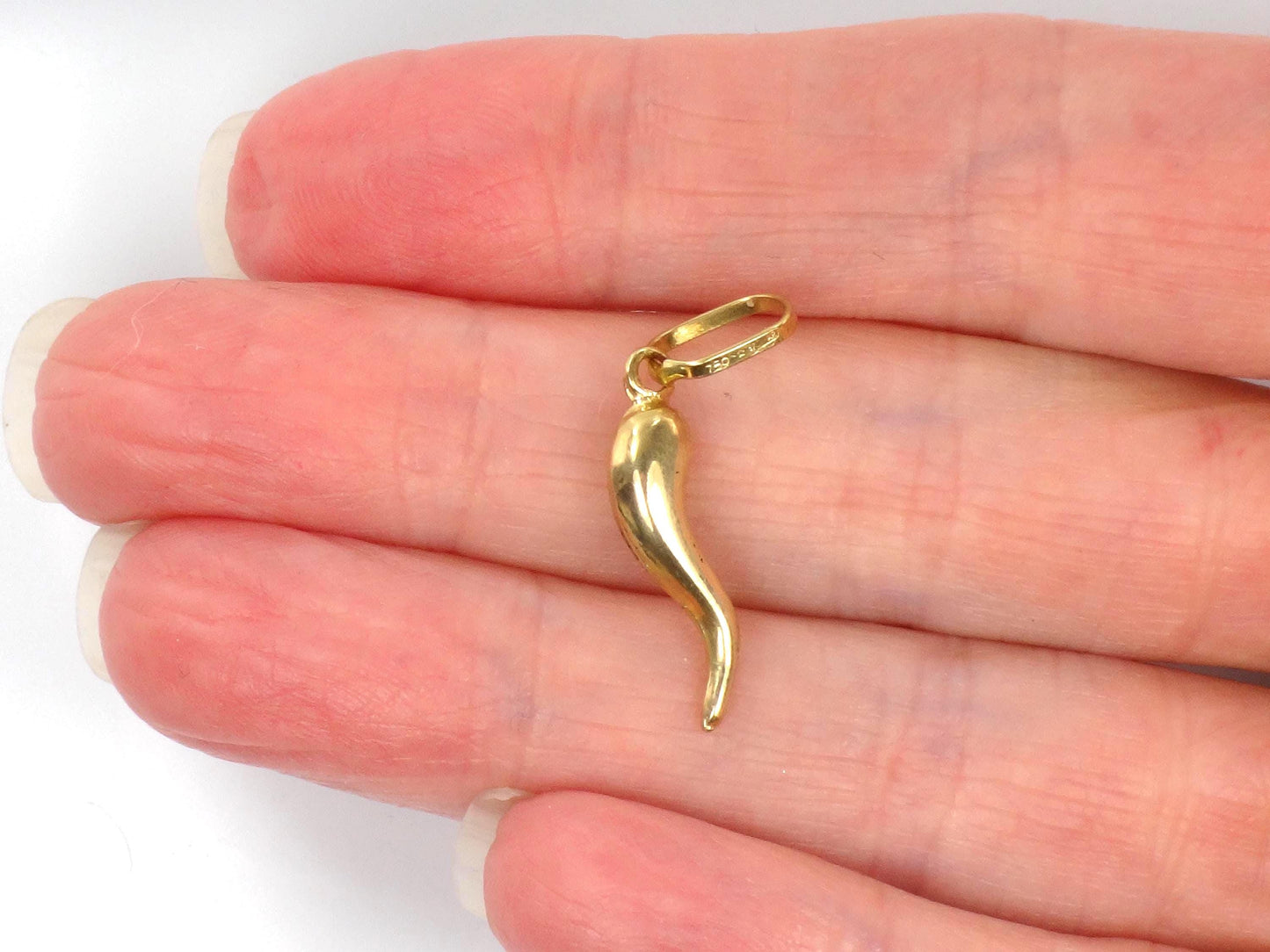 Vintage 18k Yellow Gold Italian Horn: Good Luck Charm Cornicello Pendant-BelmarJewelers