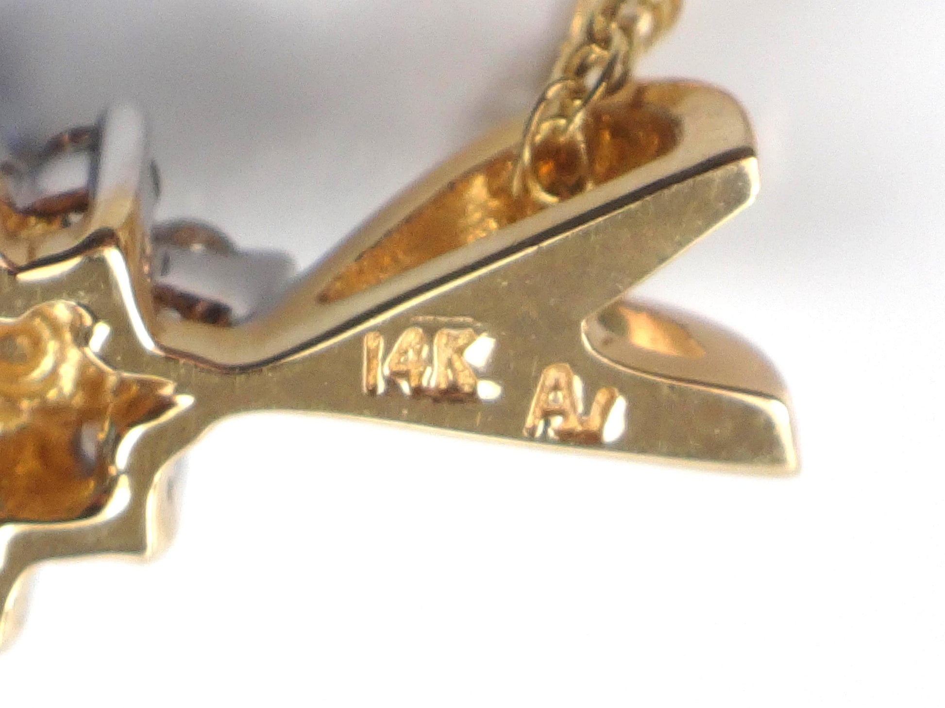 Vintage 14k Pear Cut Blue Topaz and Diamond Pendant Necklace, 16"-BelmarJewelers