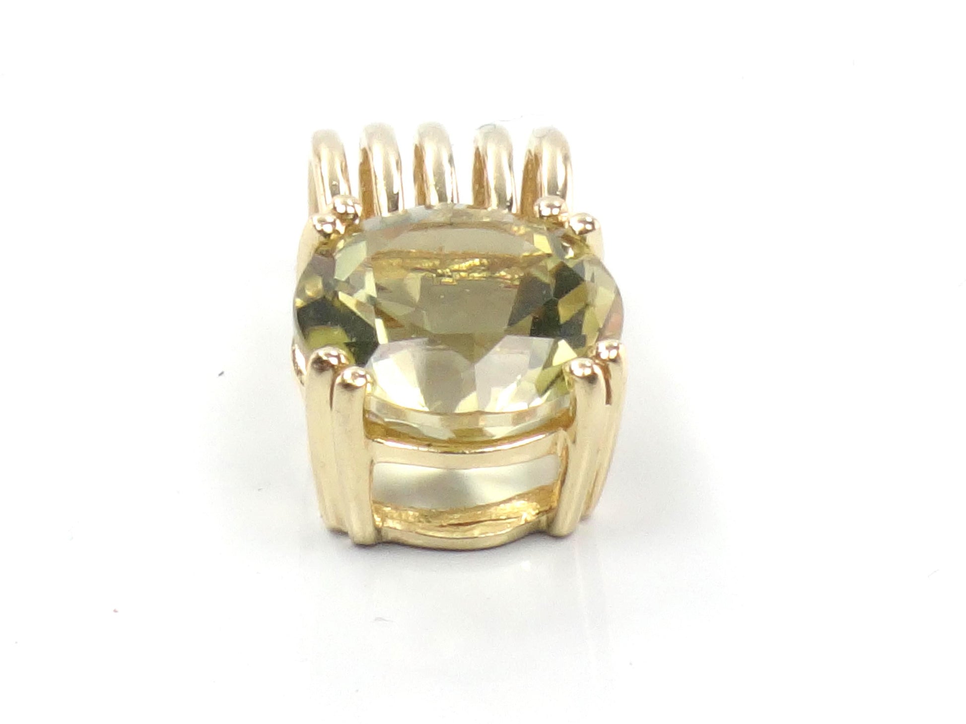 Vintage 14k Yellow Gold Round Natural Citrine Pendant-BelmarJewelers