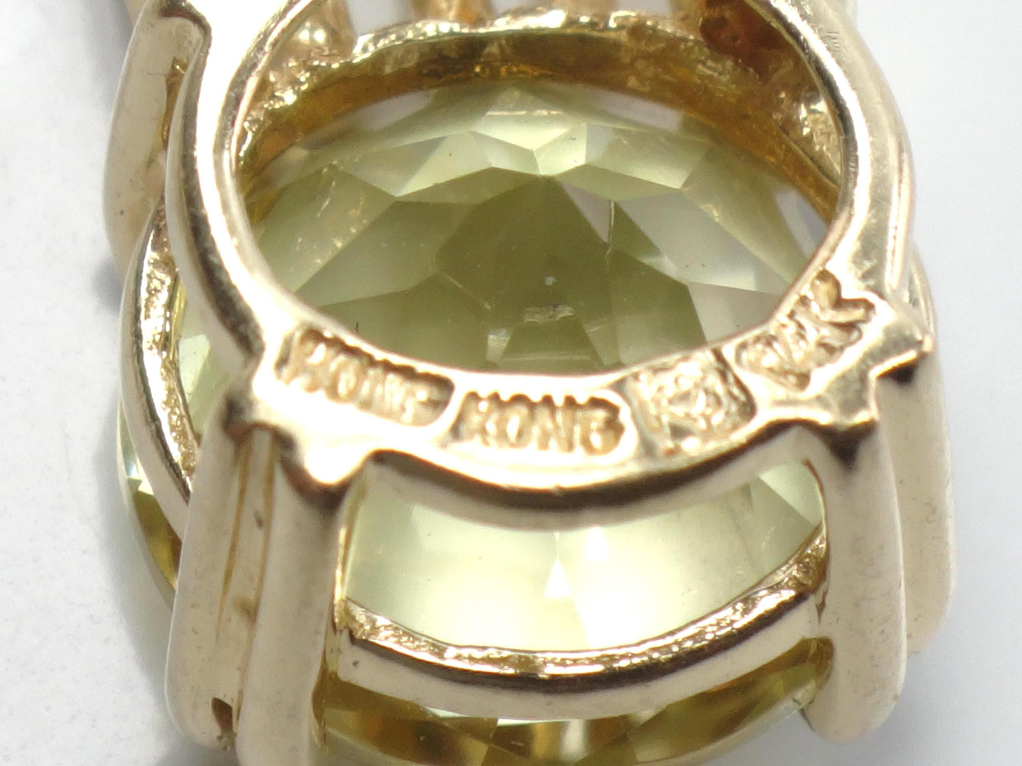 Vintage 14k Yellow Gold Round Natural Citrine Pendant-BelmarJewelers