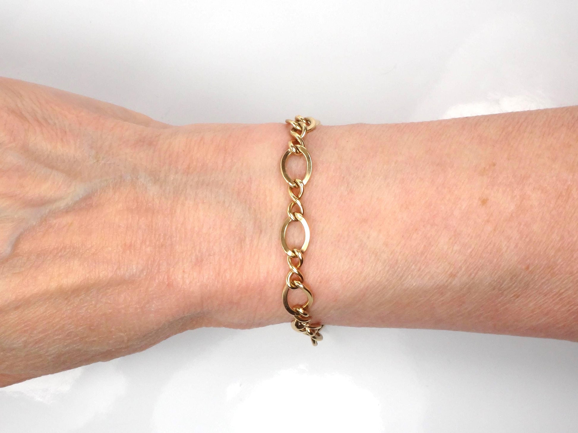 Vintage 12k Gold Filled Link Bracelet 7 5/8"-BelmarJewelers