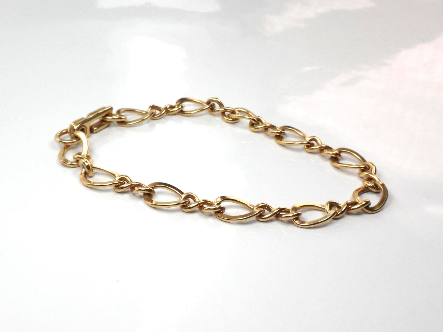 Vintage 12k Gold Filled Link Bracelet 7 5/8"-BelmarJewelers
