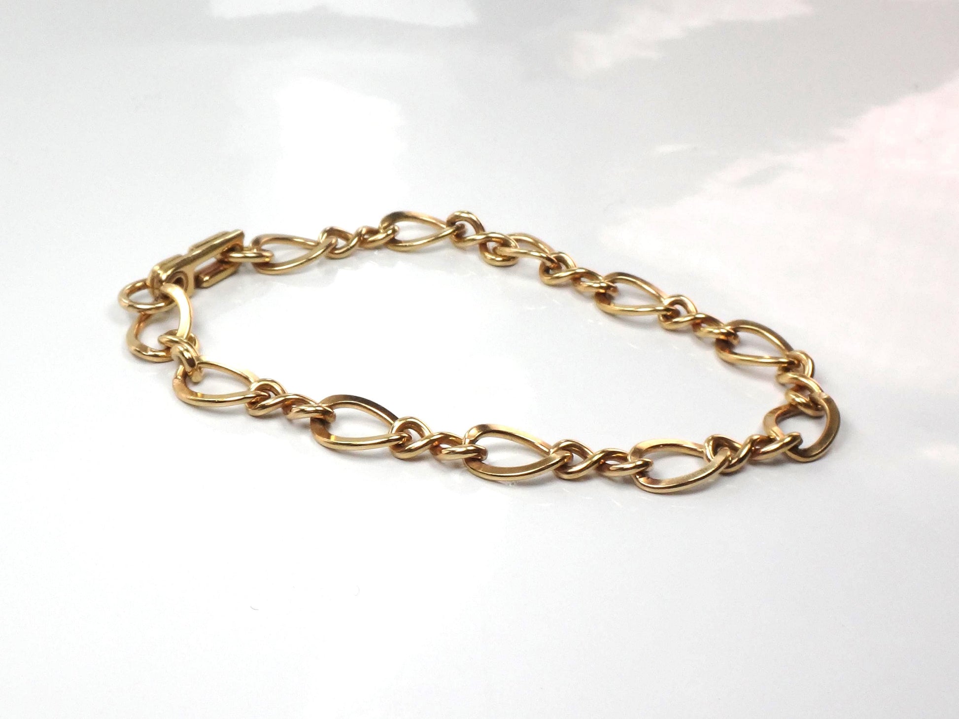 Vintage 12k Gold Filled Link Bracelet 7 5/8"-BelmarJewelers