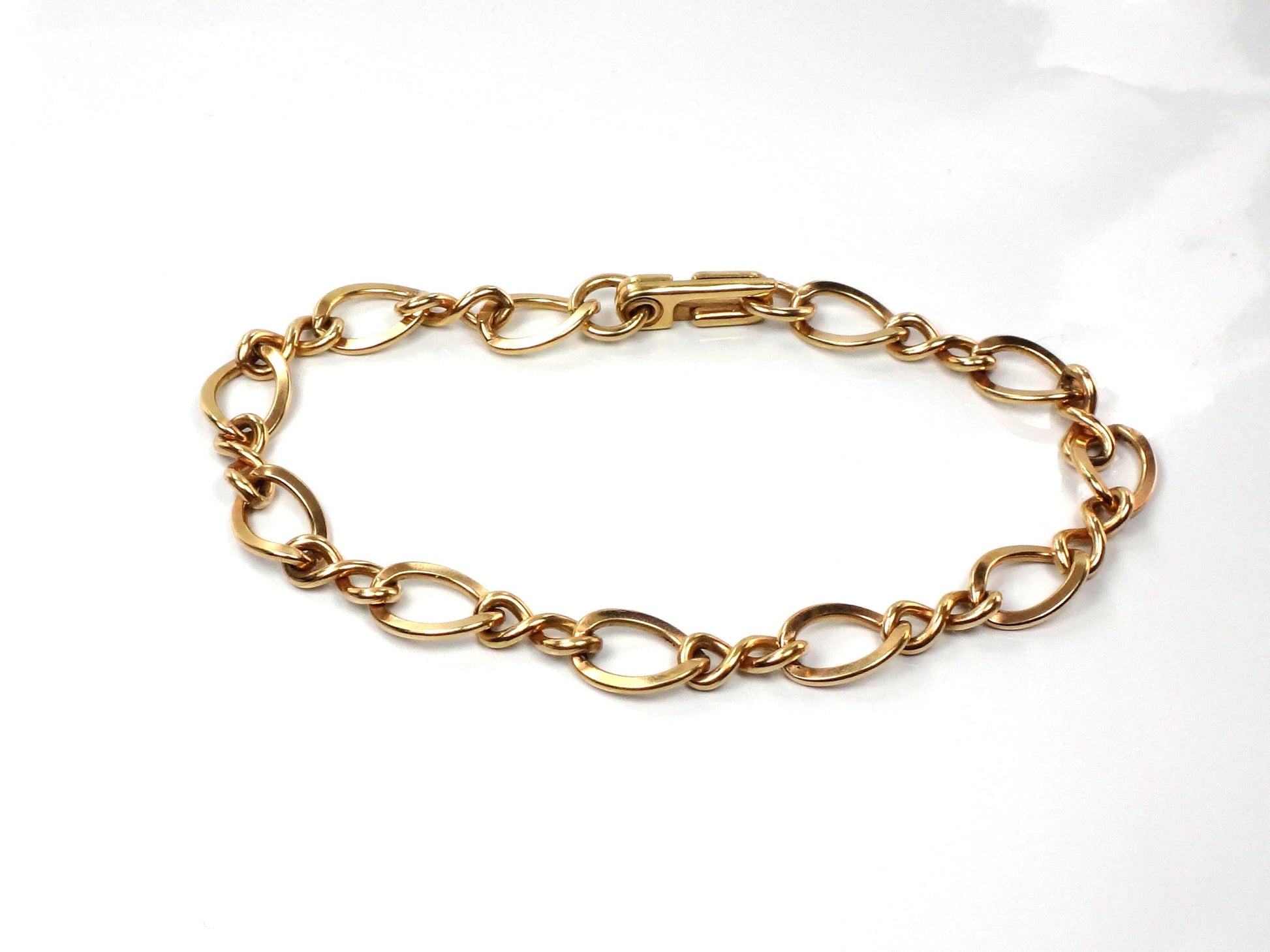 Vintage 12k Gold Filled Link Bracelet 7 5/8"-BelmarJewelers