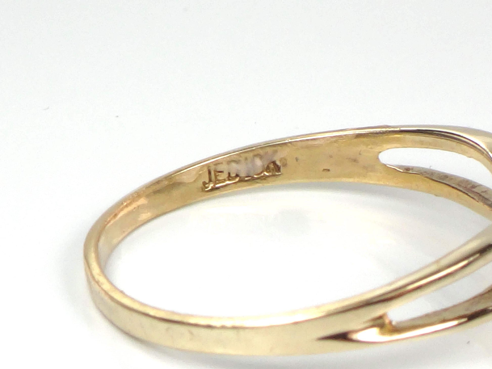 Vintage 10k Yellow Gold Diamond Ruby Ring, Size 6-BelmarJewelers