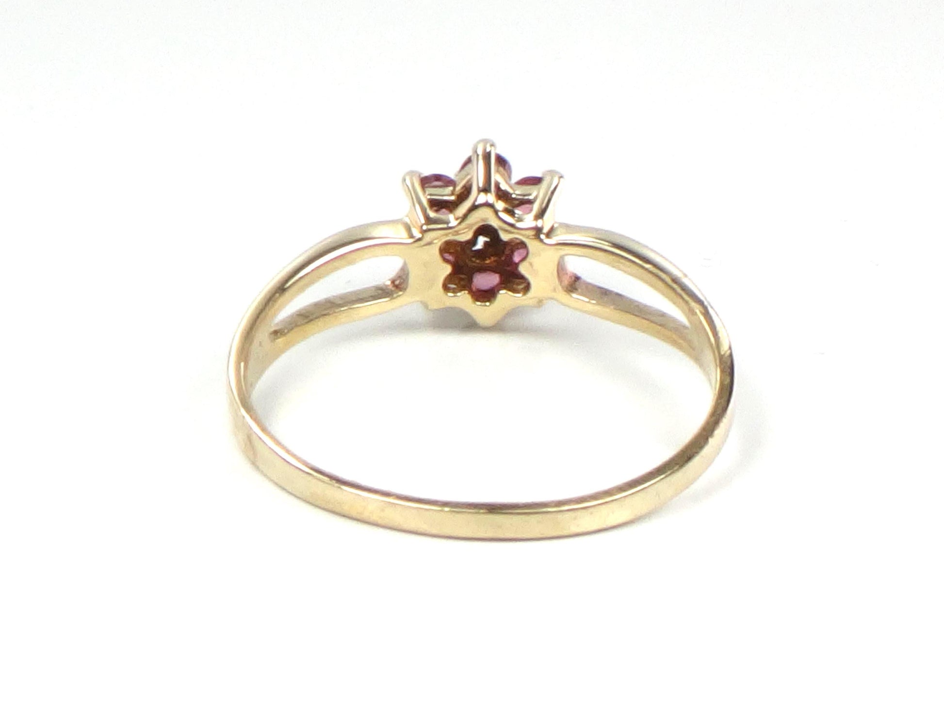 Vintage 10k Yellow Gold Diamond Ruby Ring, Size 6-BelmarJewelers