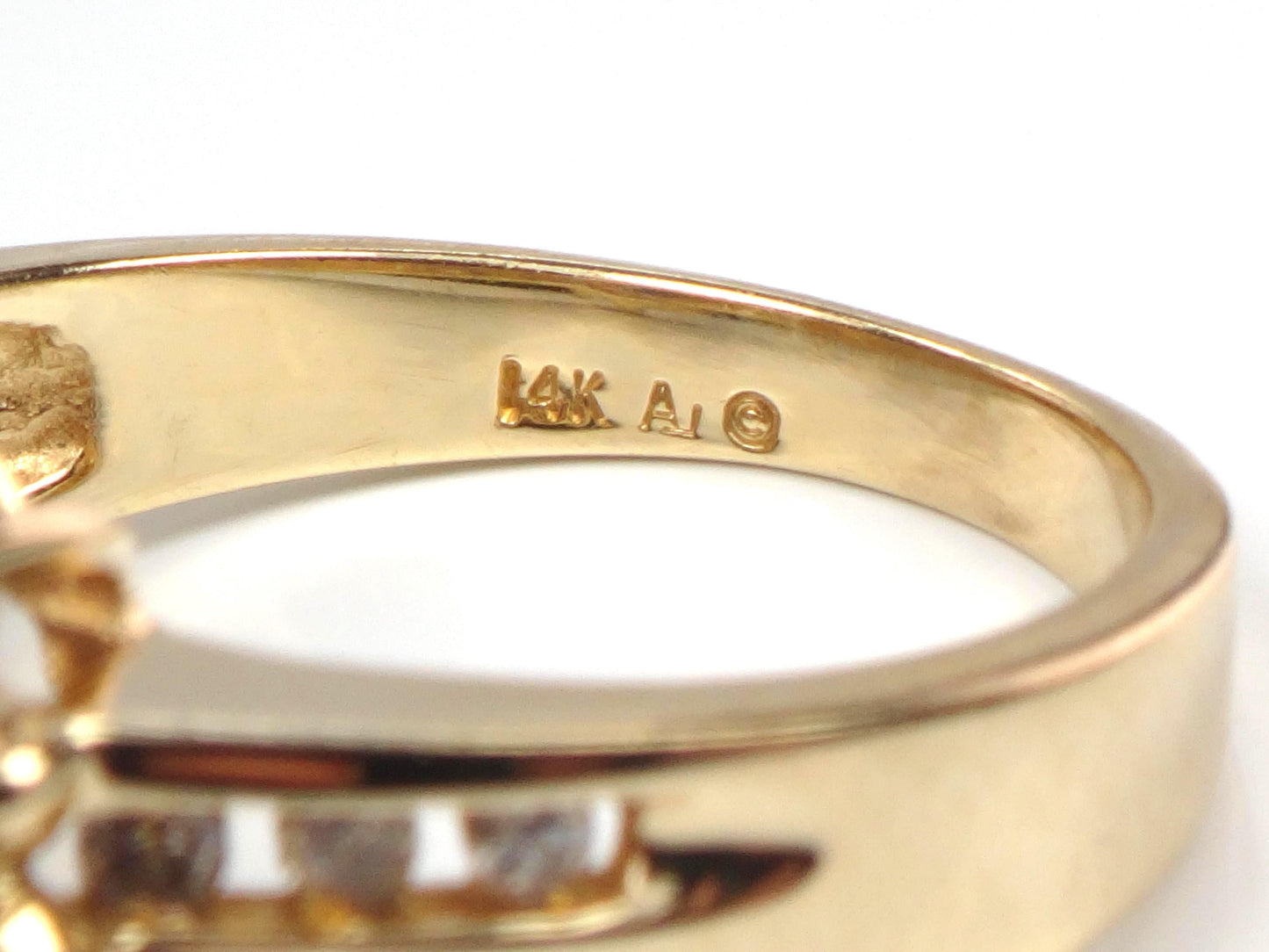 Vintage 14k Yellow Gold Oval Blue Sapphire Diamond Halo Ring, Size 7-BelmarJewelers