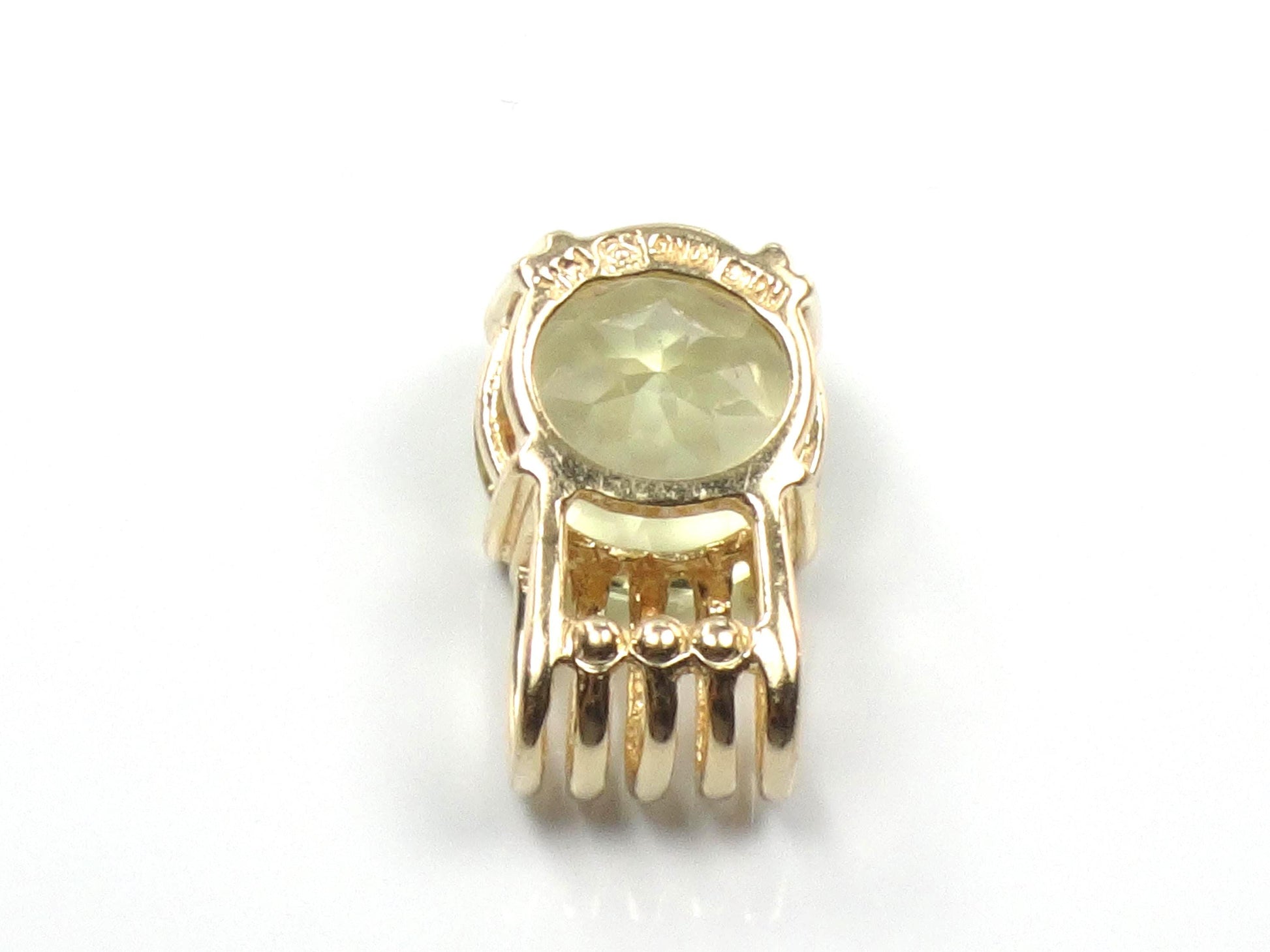 Vintage 14k Yellow Gold Round Natural Citrine Pendant-BelmarJewelers